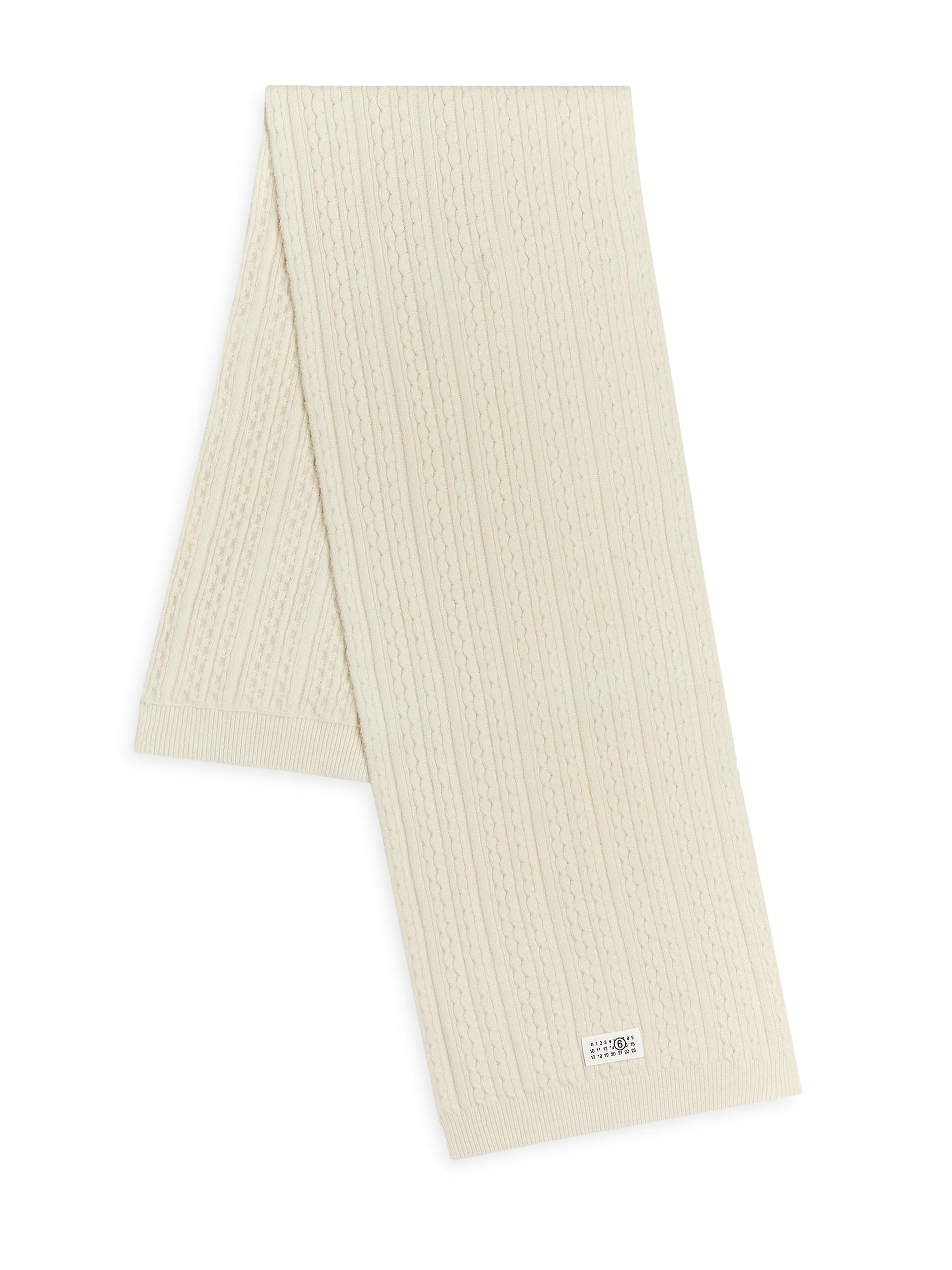 MM6 Maison Margiela Men's Scalloped Knit Scarf - Off White
