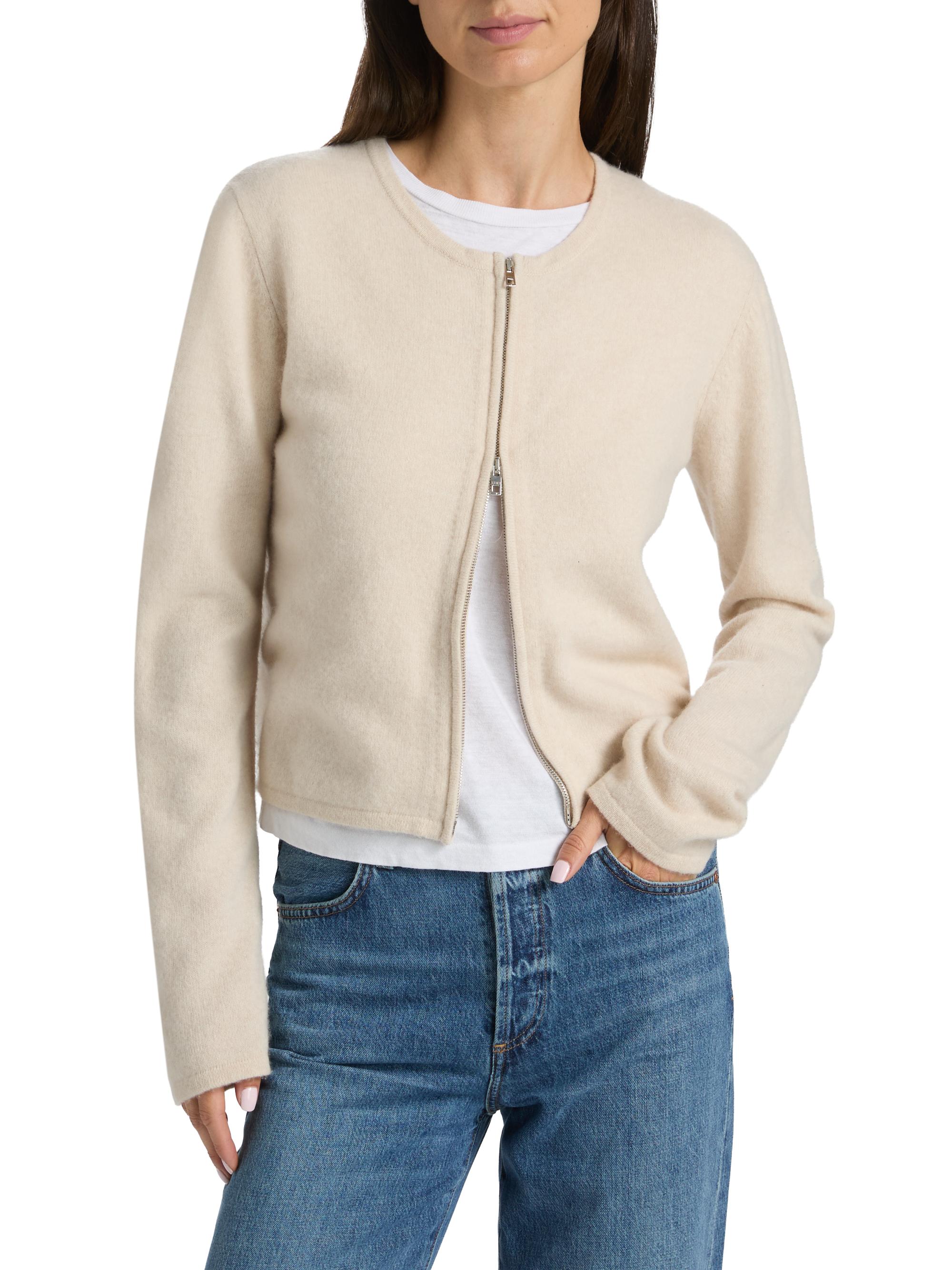 Leset Jesse Wool Two-Way Zip Cardigan | Saks Fifth Avenue