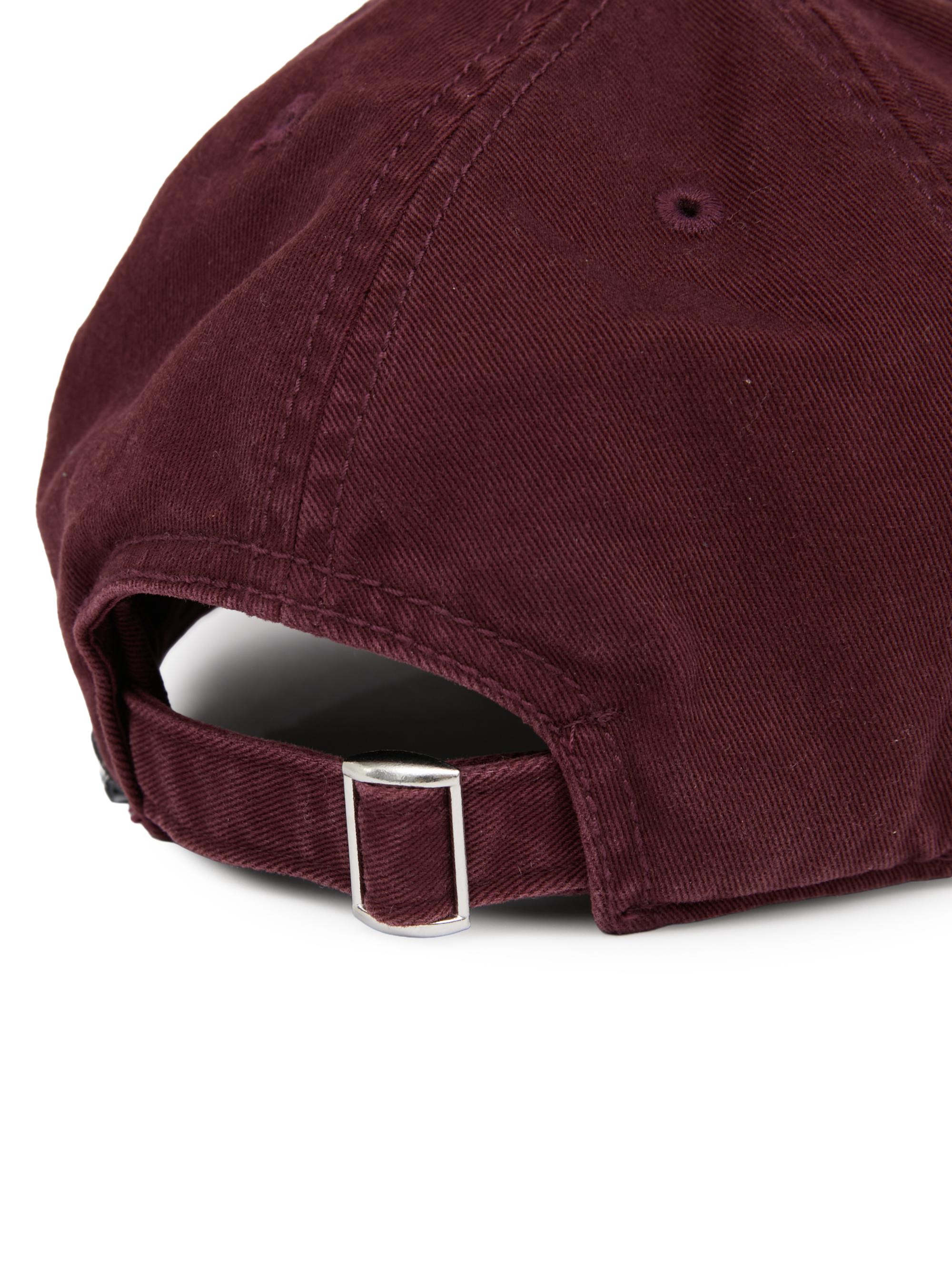 MM6 Maison Margiela Men's Embroidered Cotton Canvas Baseball Cap - Burgundy | Thumbnail 3