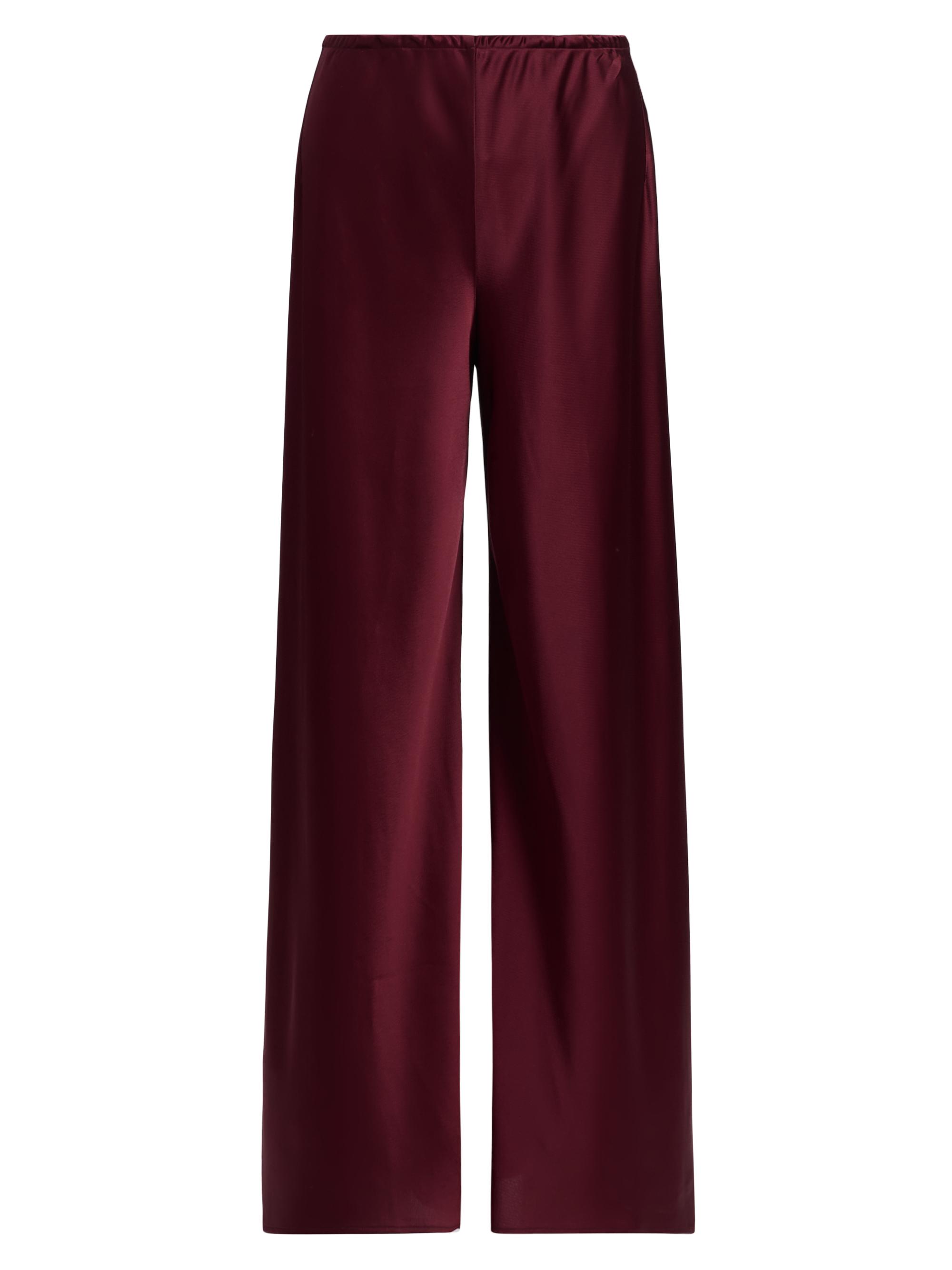Leset Women's Barb Bias-Cut Satin Pants - Bordeaux