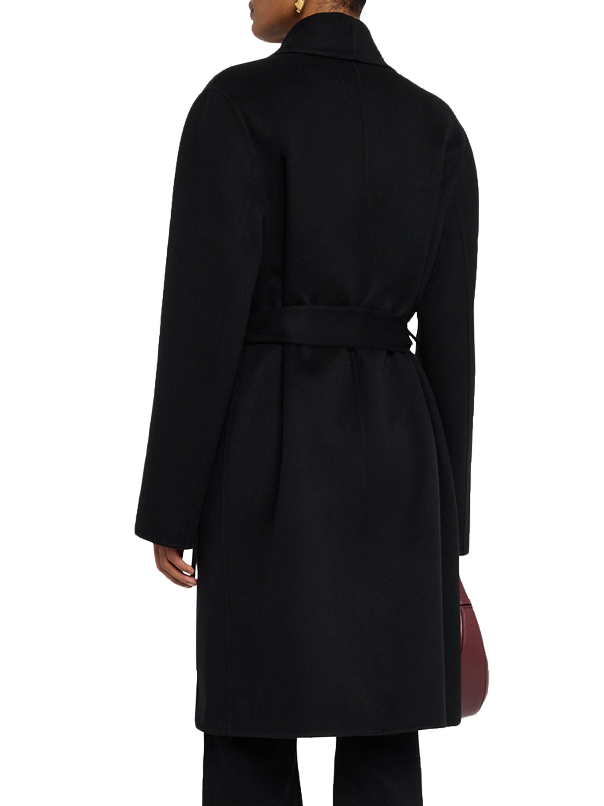 Sofia Cashmere Women's Double-Face Wool-Cashmere Wrap Coat - Black | Thumbnail 4