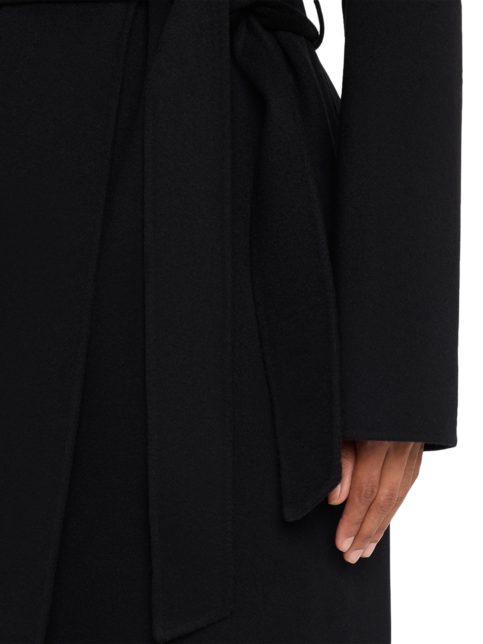Sofia Cashmere Women's Double-Face Wool-Cashmere Wrap Coat - Black | Thumbnail 5