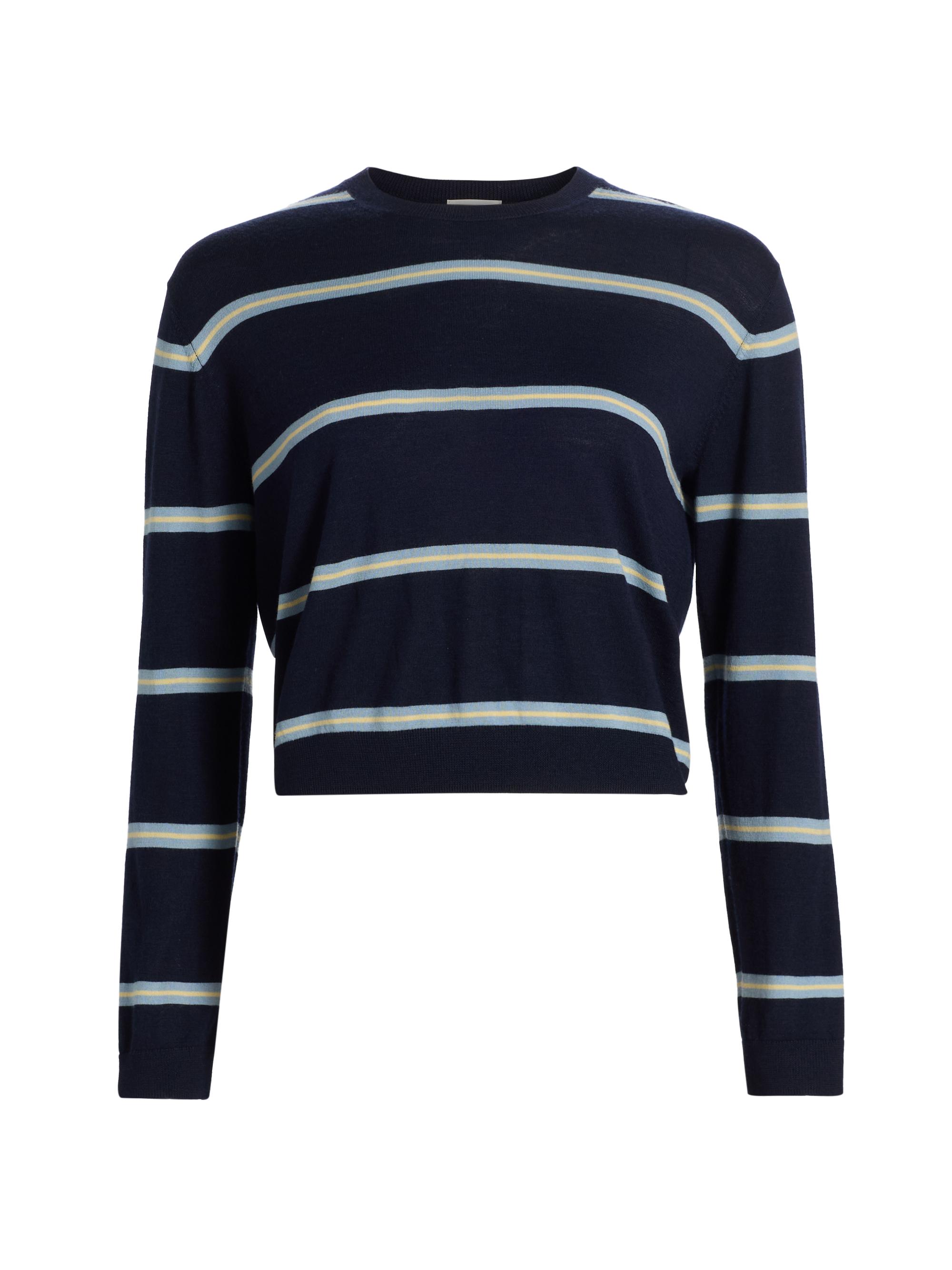 Leset Women's James Striped Merino Wool Sweater - Midnight Stripe
