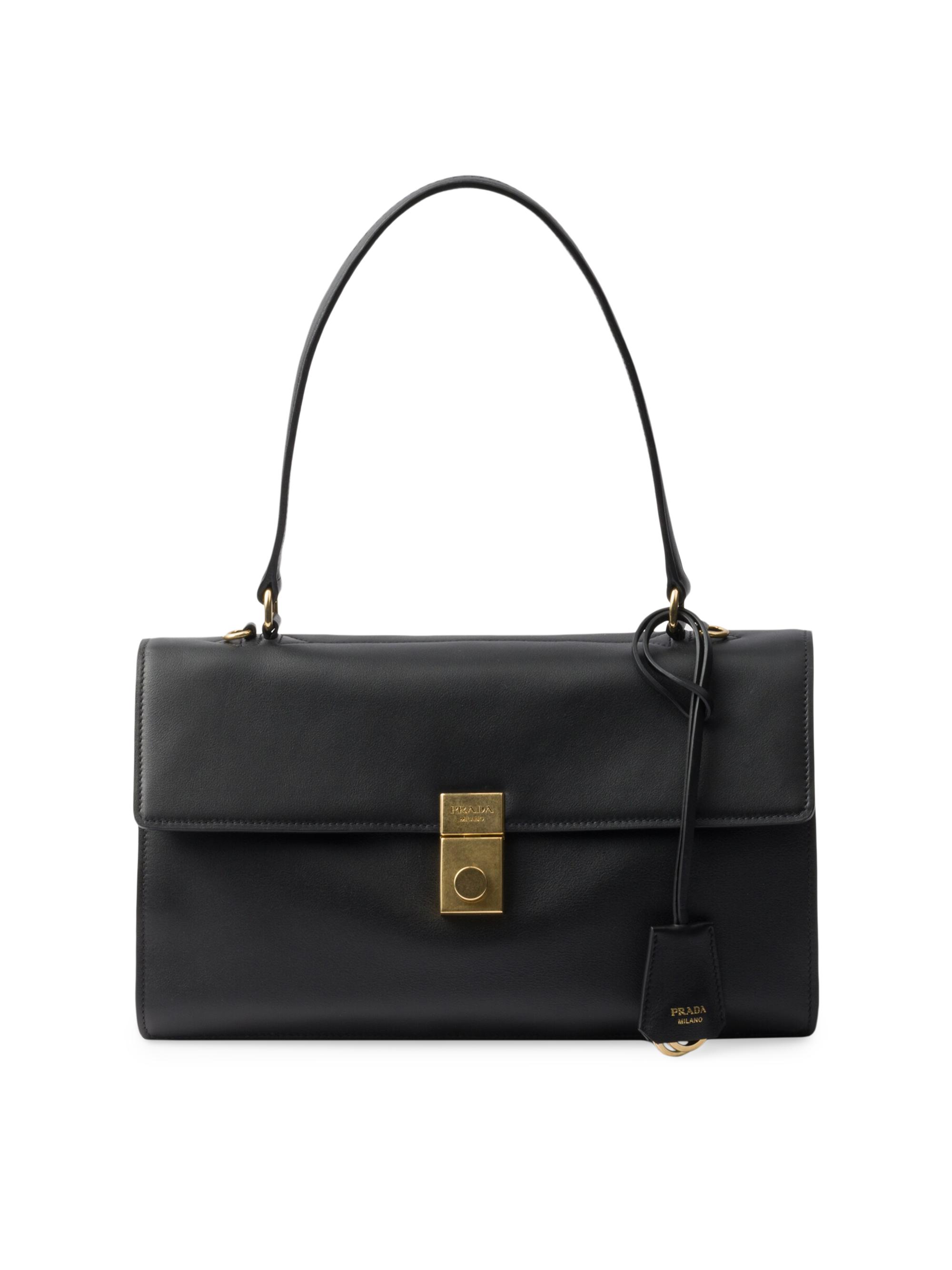 Prada Women's  Leather Shoulder Bag - Black