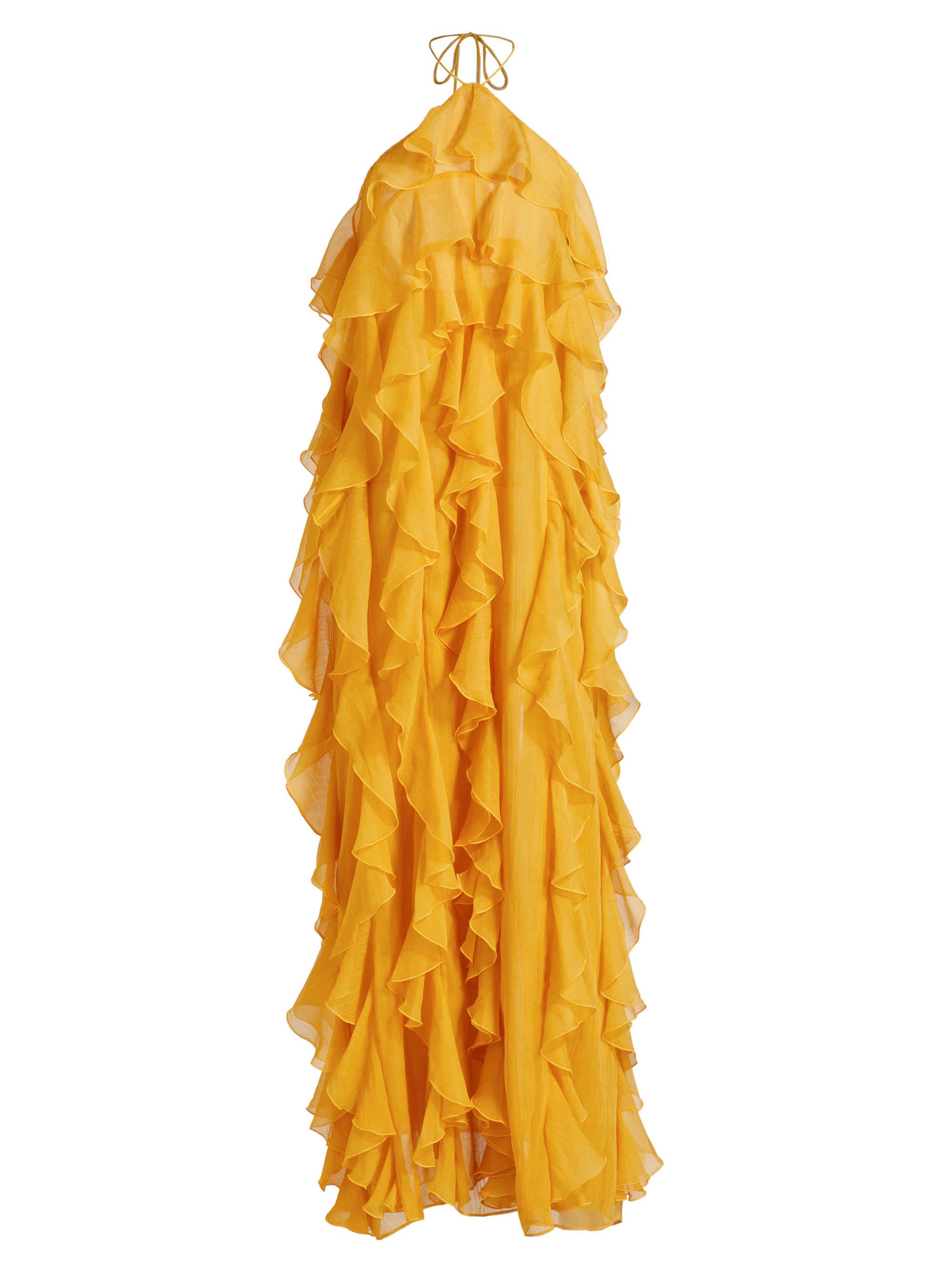 Ronny Kobo Women's Liora Ruffled Halterneck Maxi Dress - Goldenrod