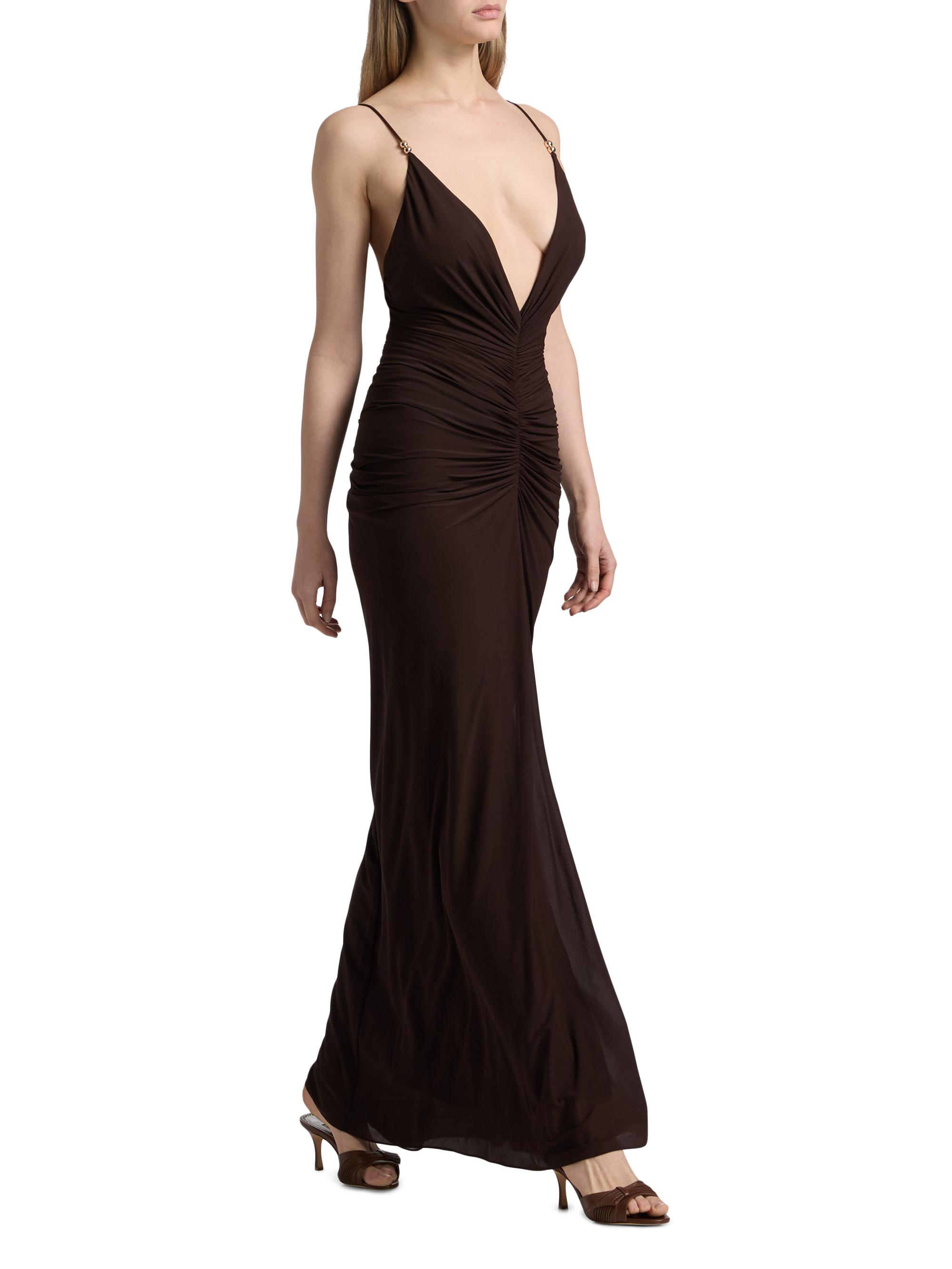 Ronny Kobo Women's Anya Ruched Maxi Dress - Basalt - Size Large