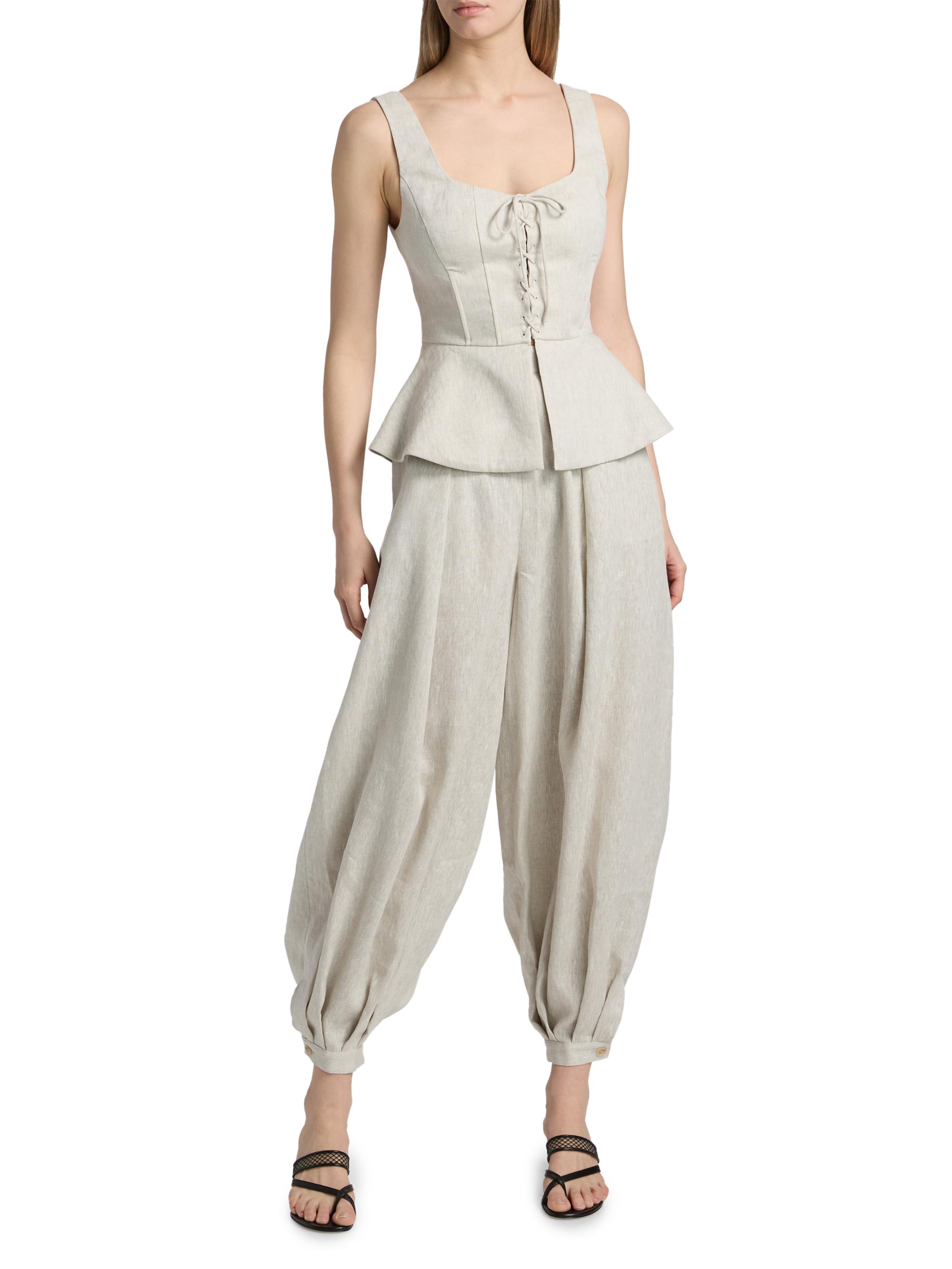Ronny Kobo Apolo Pleated Linen Pants | Saks Fifth Avenue display picture 1