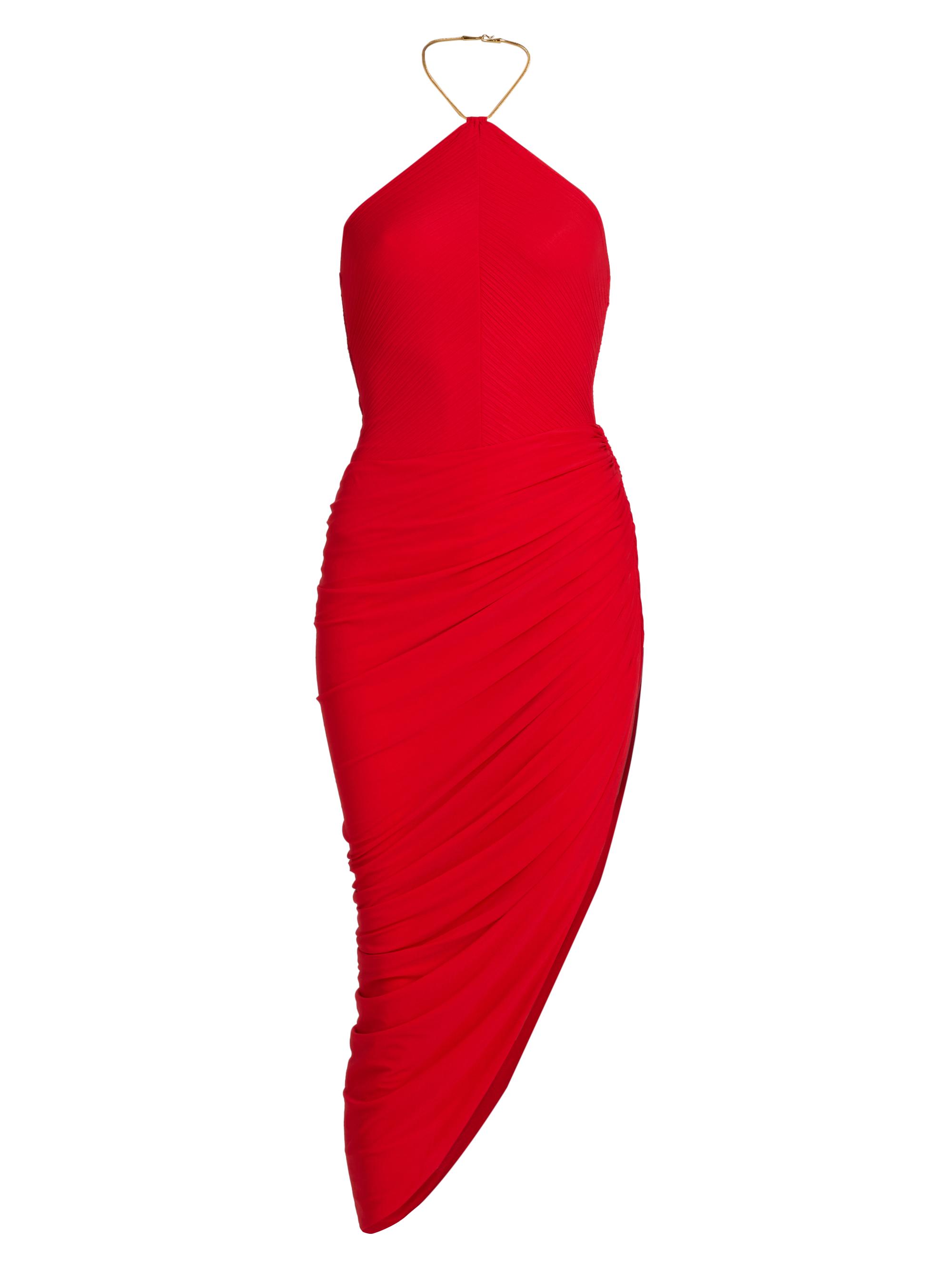 Ronny Kobo Women's Cerva Draped Cocktail Dress - Fiery Red