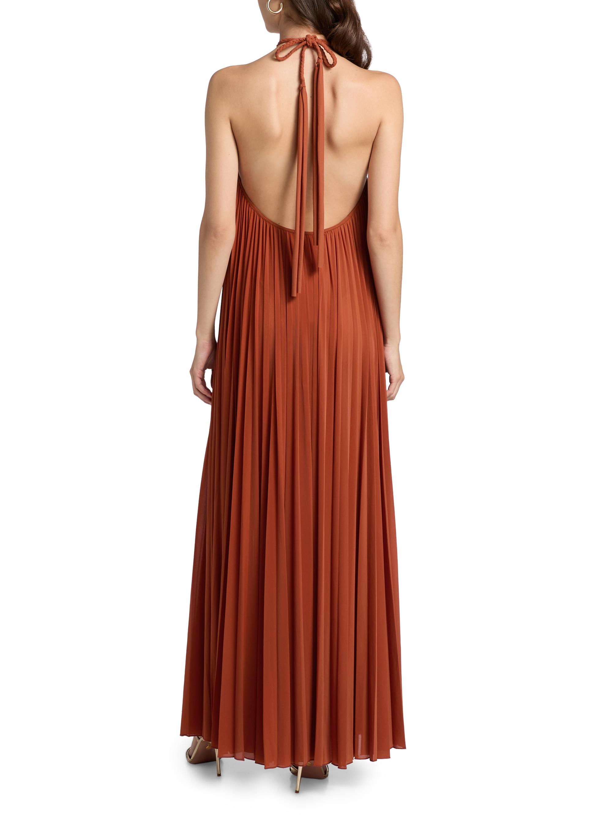Ronny Kobo Crystal Pleated Halter Maxi Dress | Saks Fifth Avenue