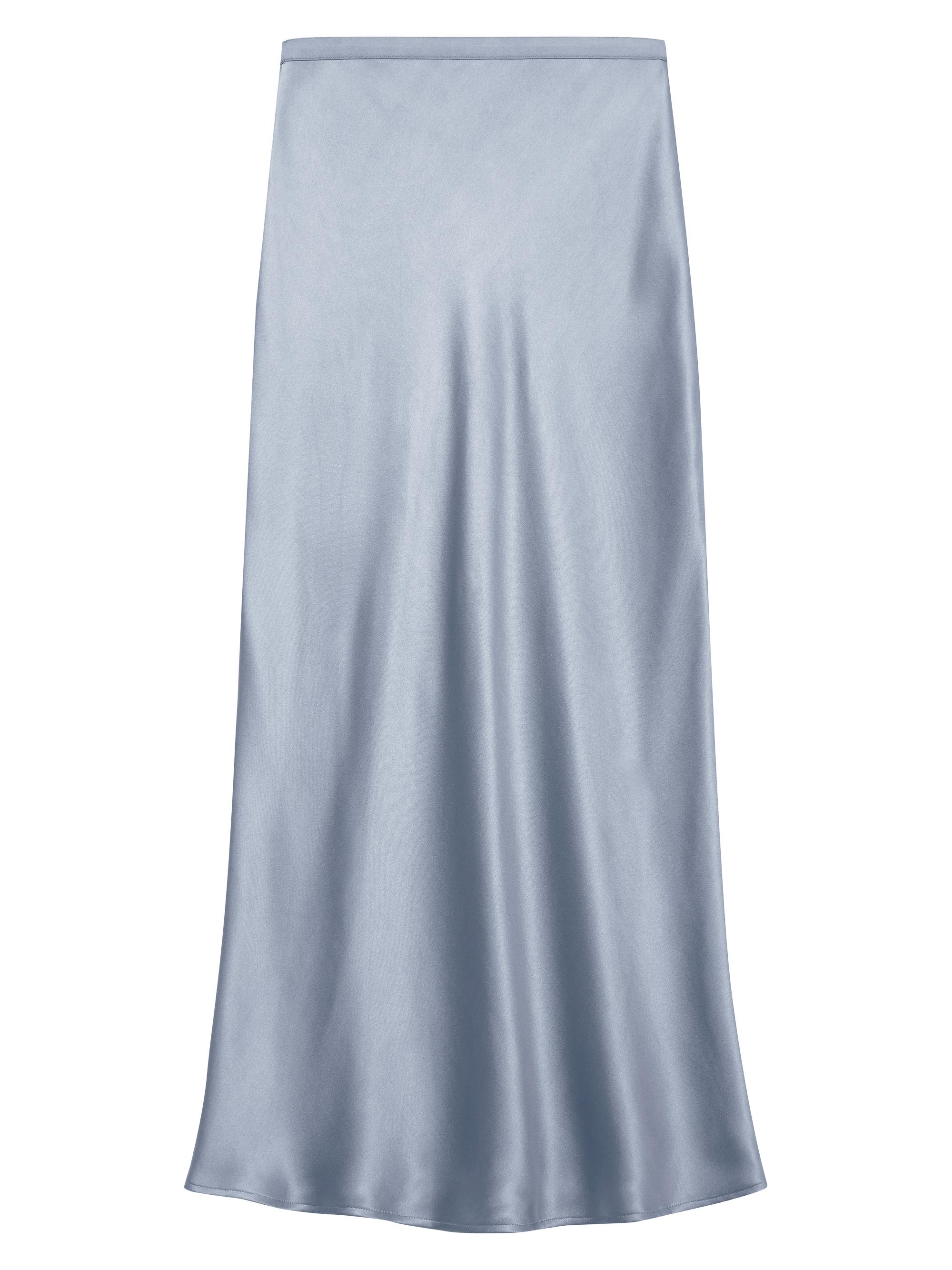 Anine Bing Women's Bar Silk Charmeuse Bias-Cut Midi-Skirt - Light Blue