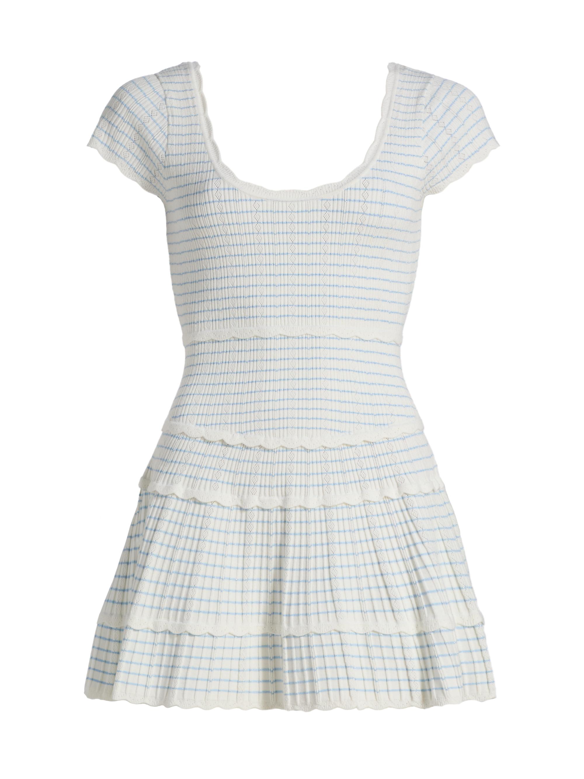 LoveShackFancy Women's Elisavette Striped Ribbed Minidress - Sailor Stripes