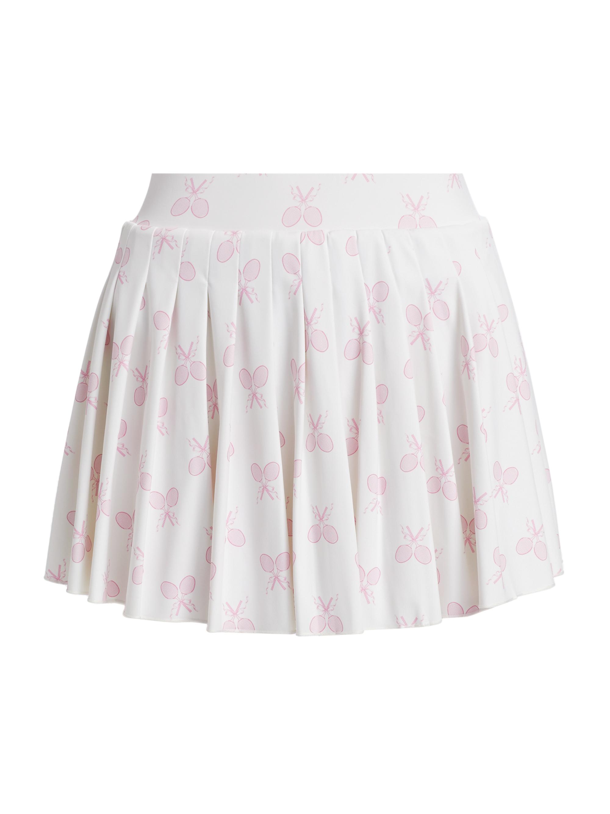 LoveShackFancy Women's Dancia Racket Print Fit & Flare Skort - Victory White