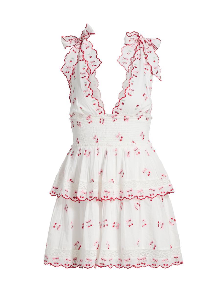 LoveShackFancy Soira Cherry Print Minidress | Saks Fifth Avenue