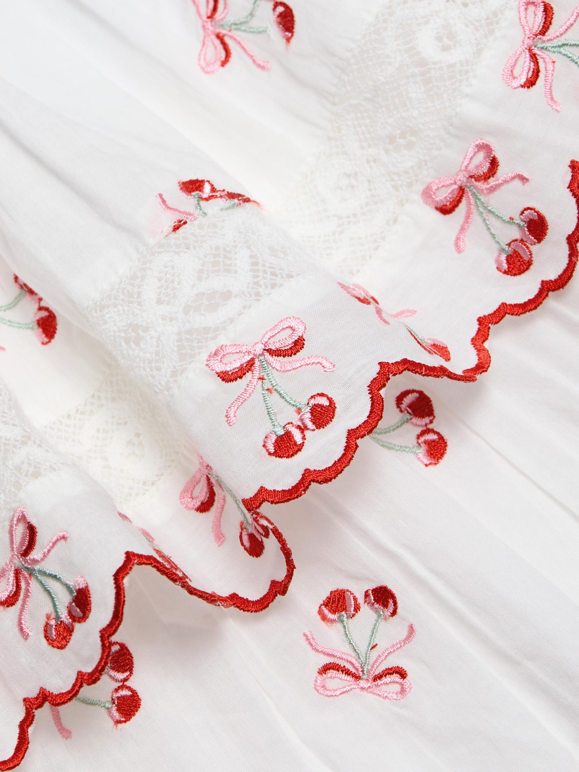 dormina cherry embroidered cotton mini dress Cream Catharina Embroidery Mini Dress main image 1