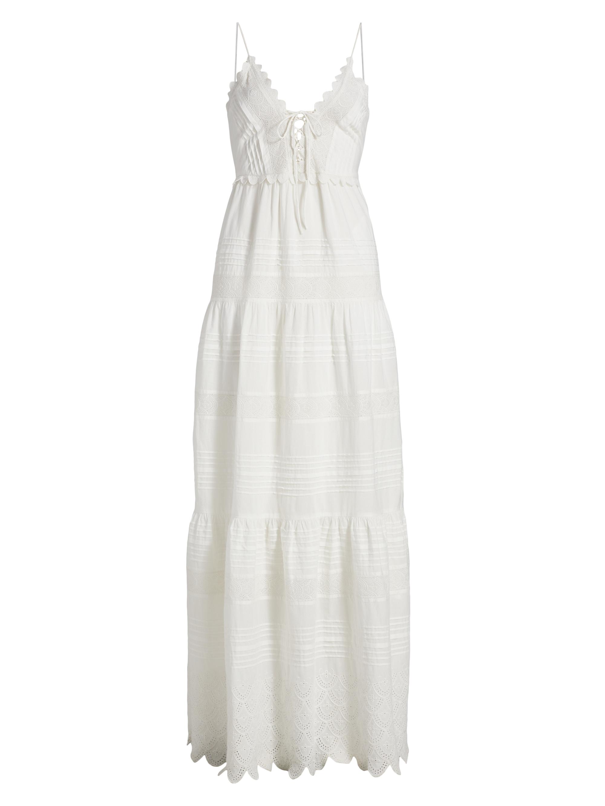 LoveShackFancy Women's Terria Cotton Maxi Dress - Optic White