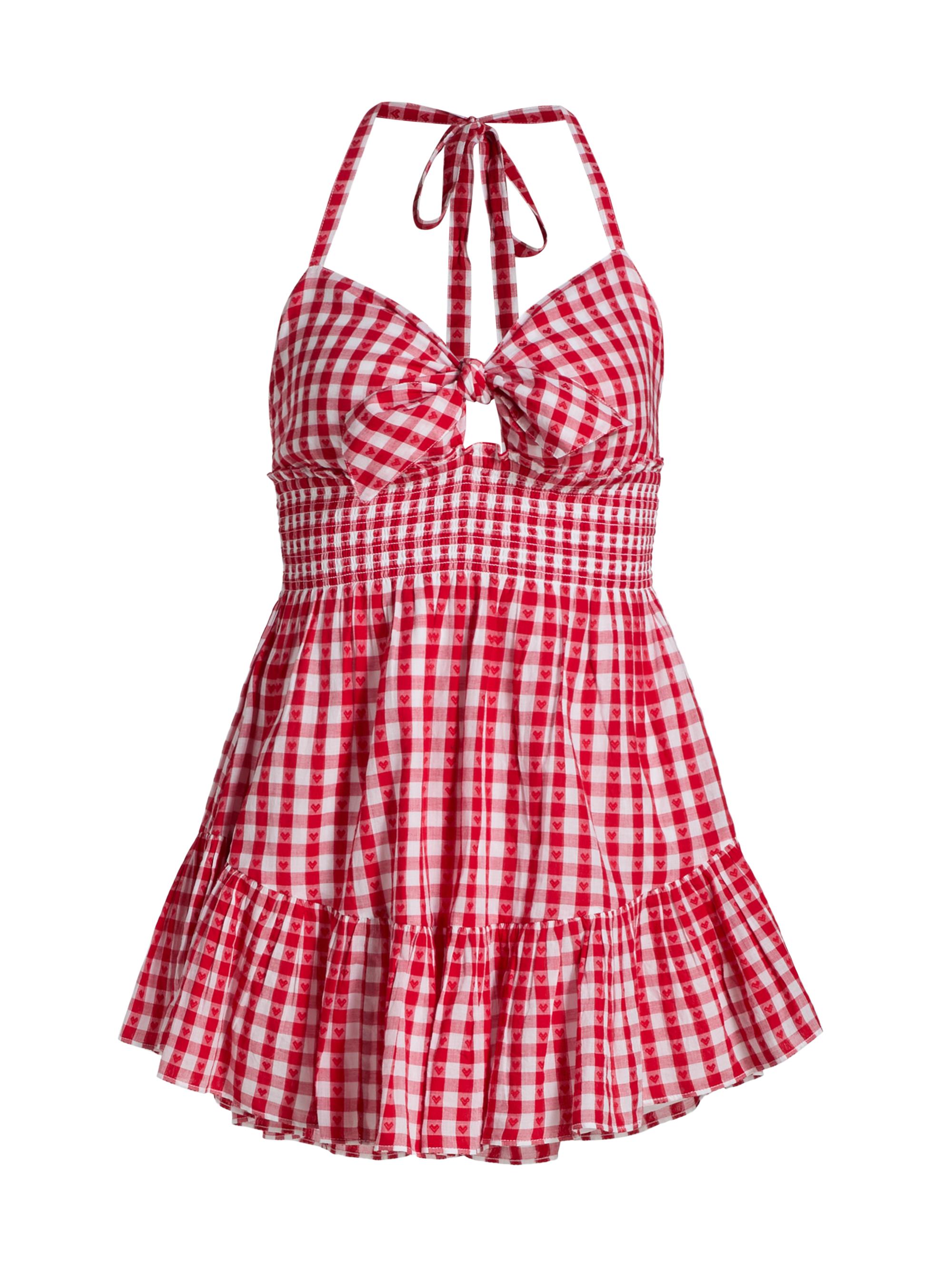 LoveShackFancy Women's Trishelle Gingham Minidress - Cupids Bow