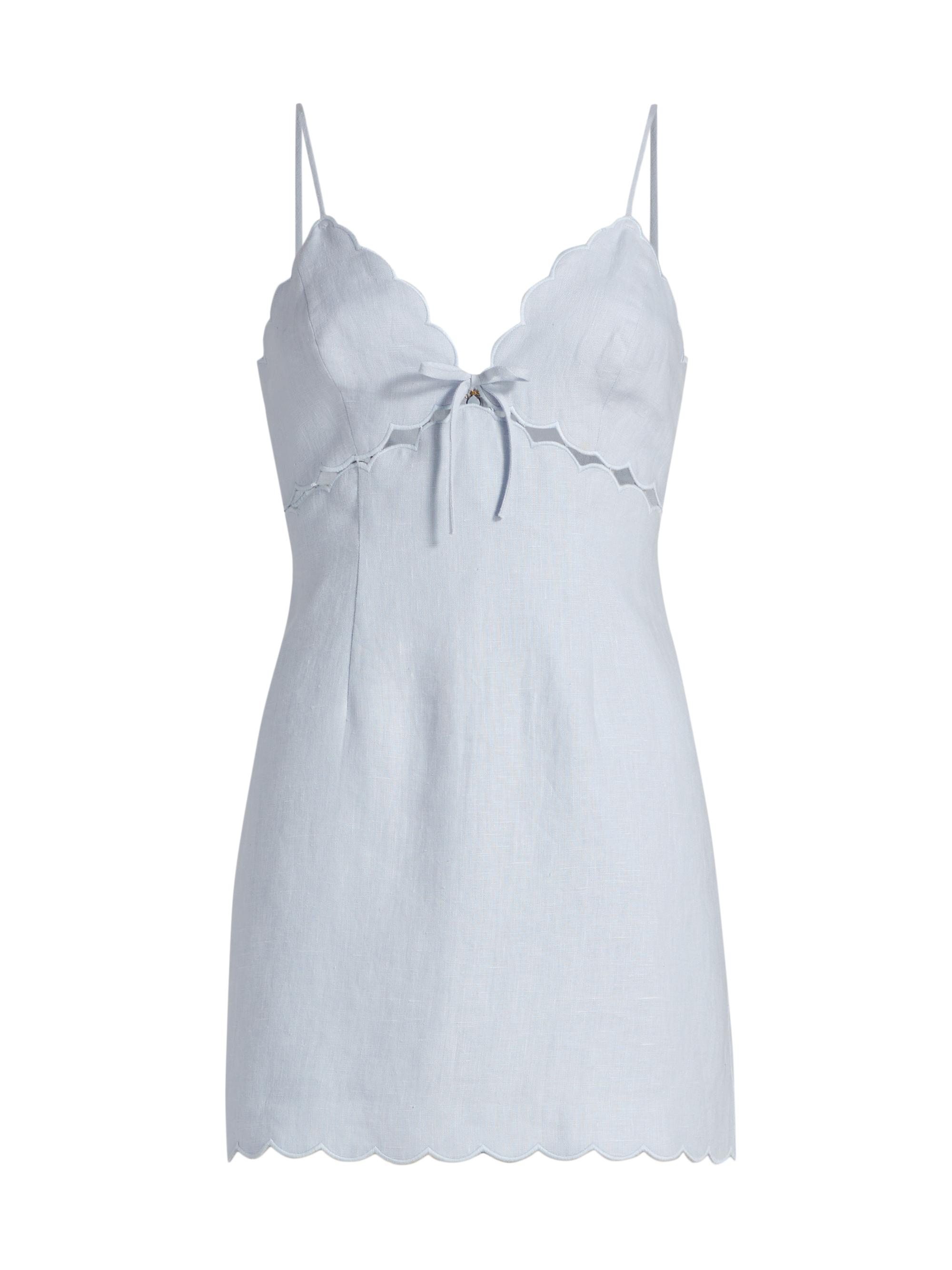 LoveShackFancy Women's Sydow Linen Minidress - Summer Sky Blue