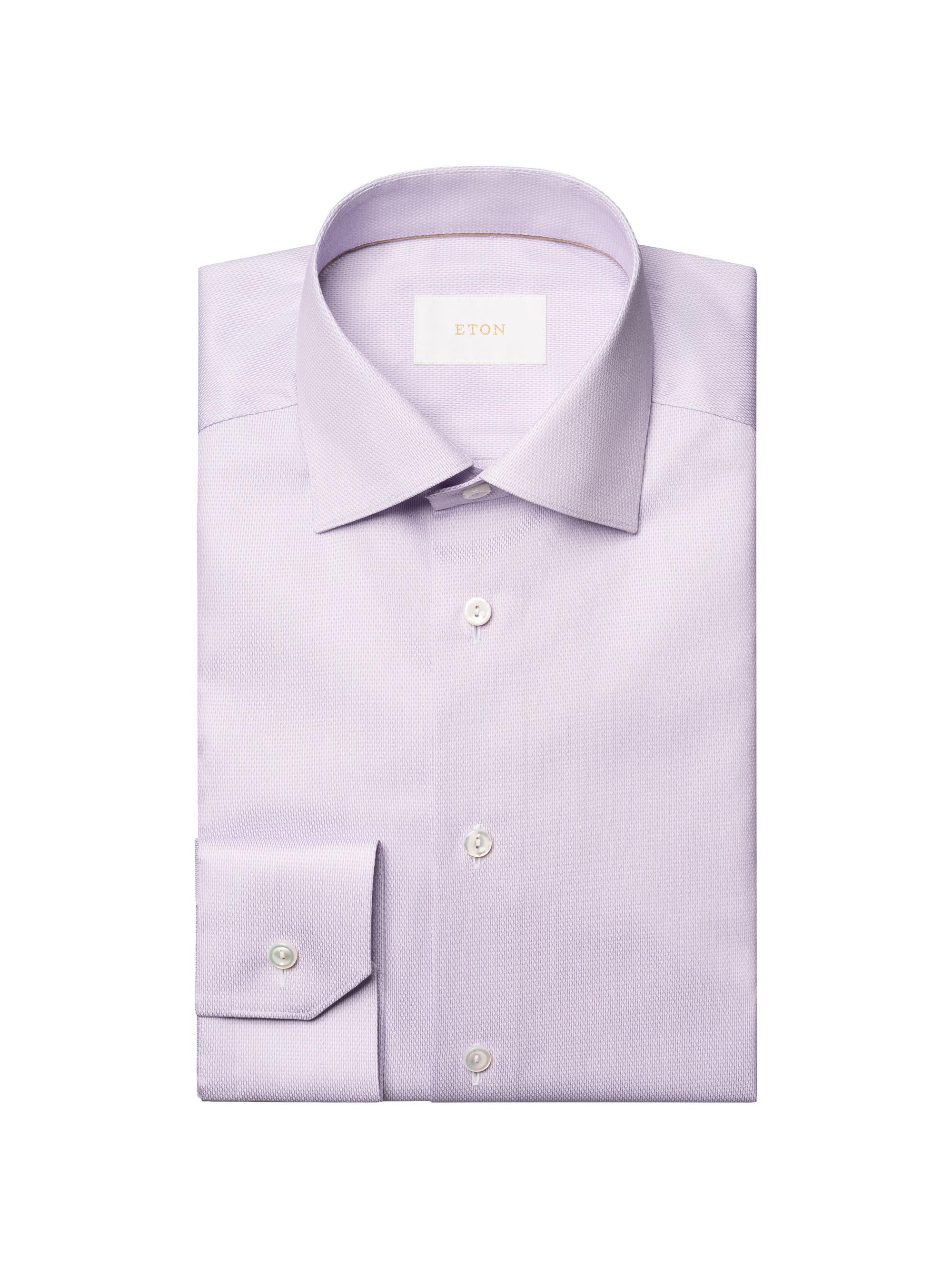 Eton Men's Contemporary-Fit Textured Solid Elevated Shirt - Purple