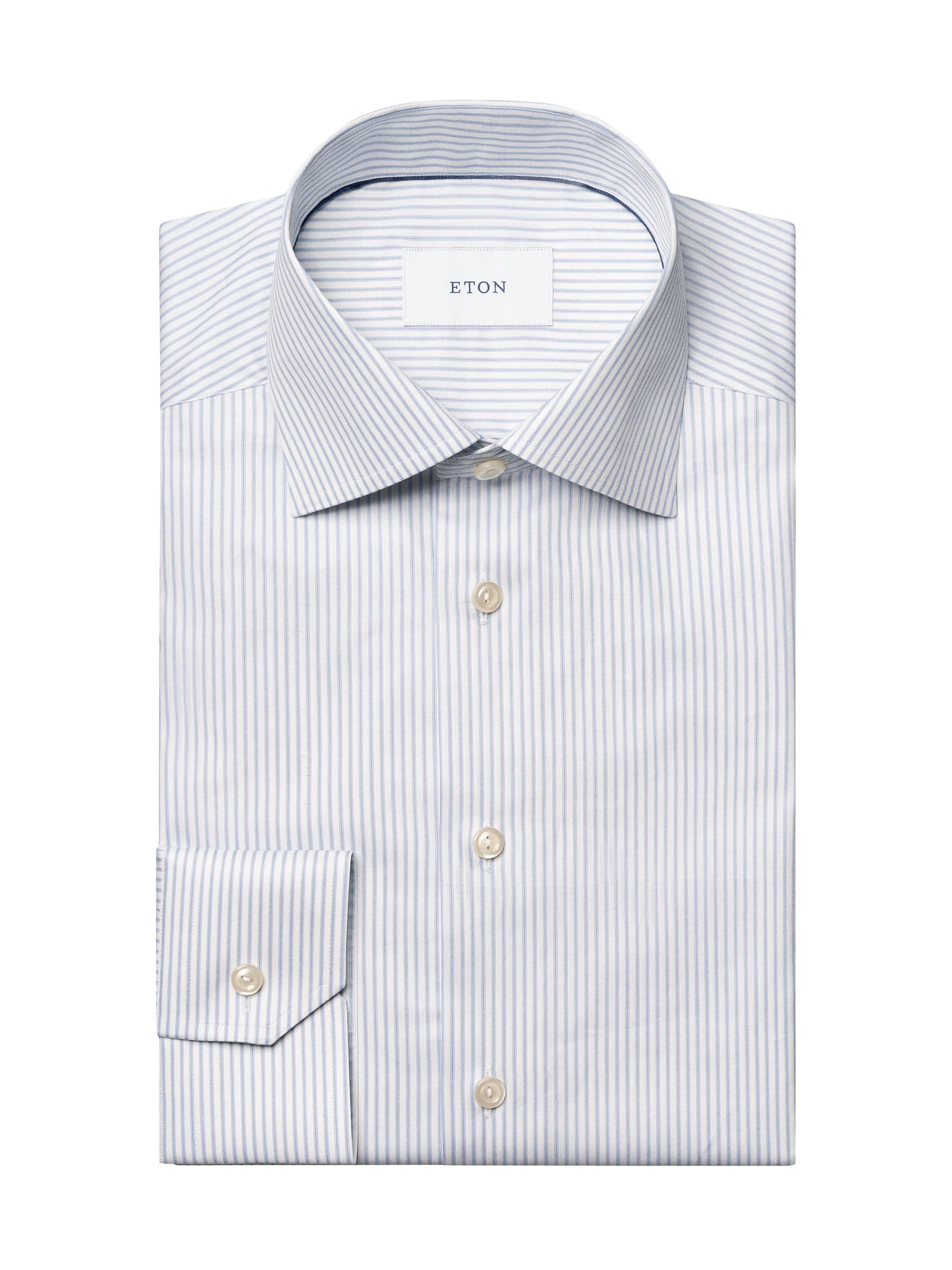 Eton Men's Slim-Fit Striped Button-Front Shirt - Blue
