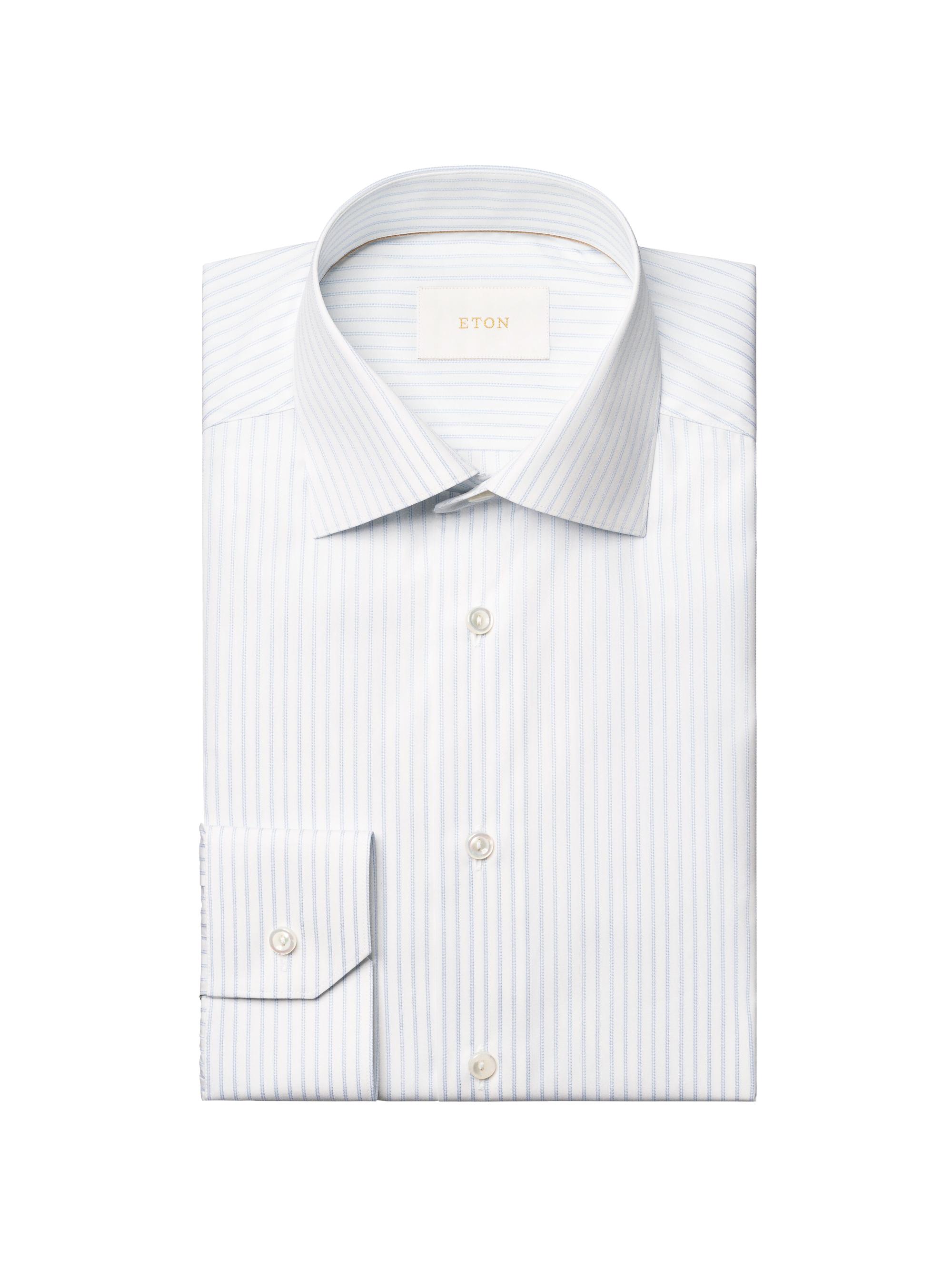 Eton Men's Contemporary-Fit Striped Button-Front Shirt - Blue