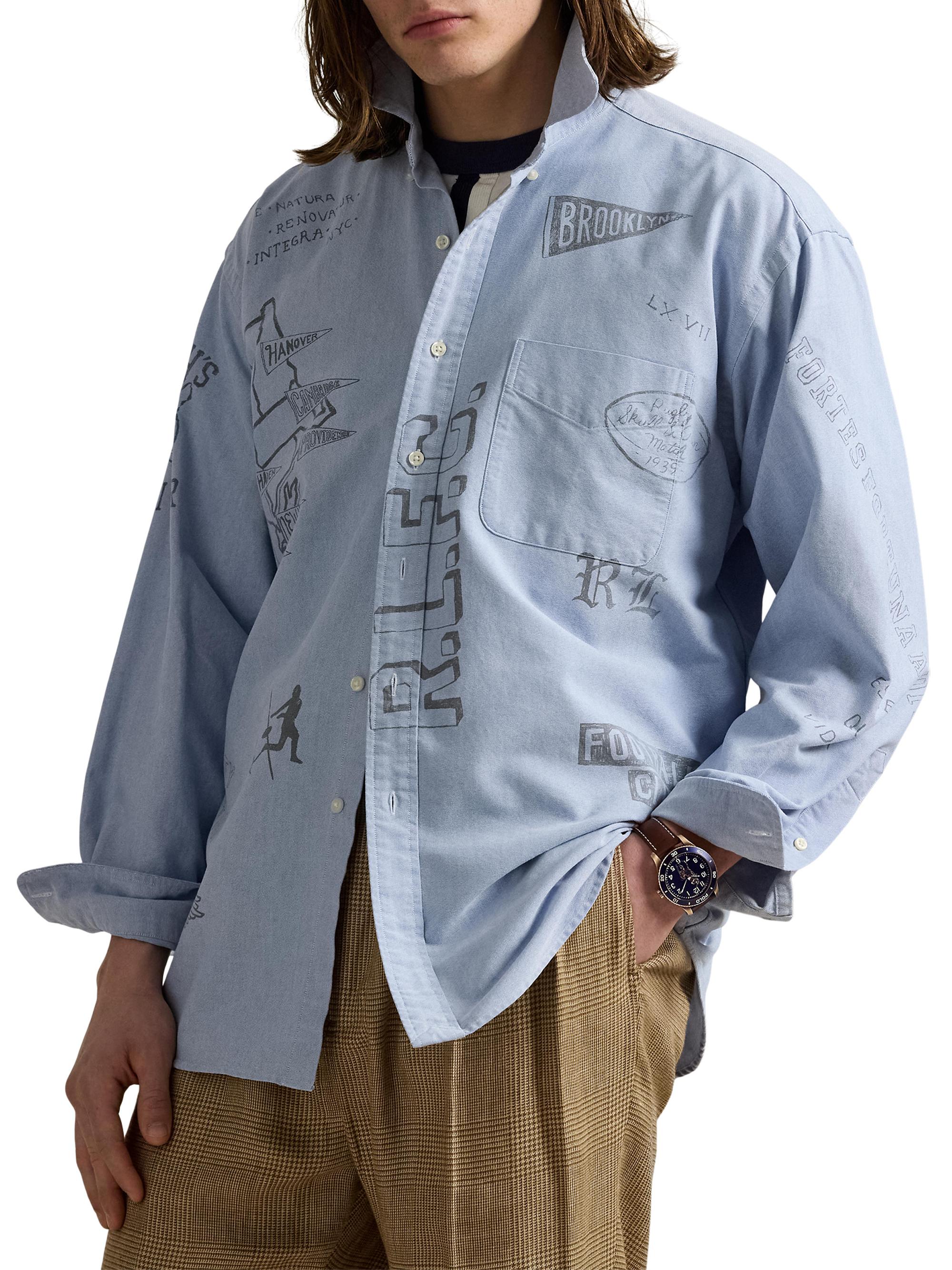 Polo Ralph Lauren Big Fit Linen-Cotton Oxford Shirt | Saks Fifth