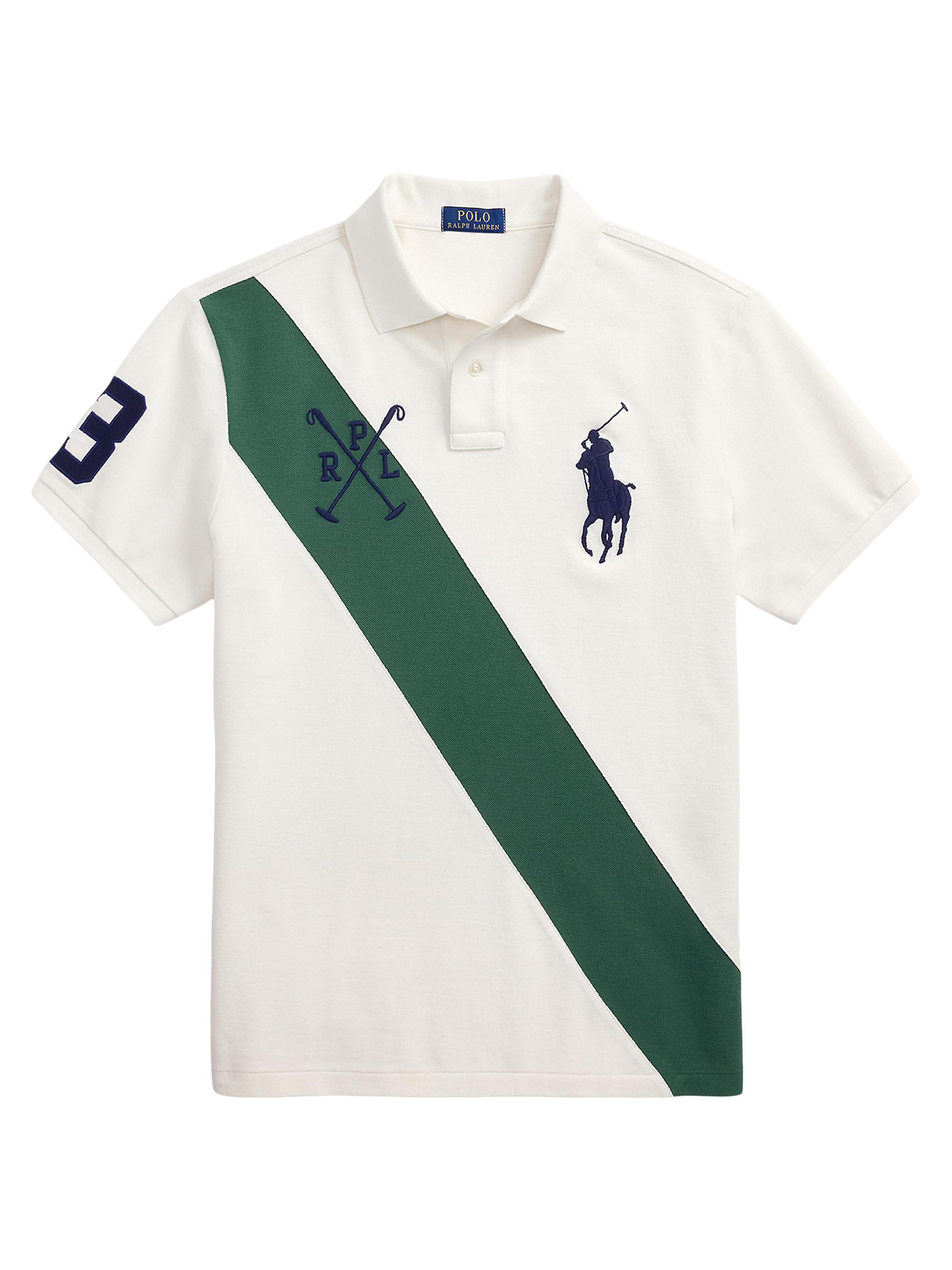 Polo Ralph Lauren Men's Custom-Slim-Fit Big Pony Mesh Polo Shirt - Nevis Washed Forest
