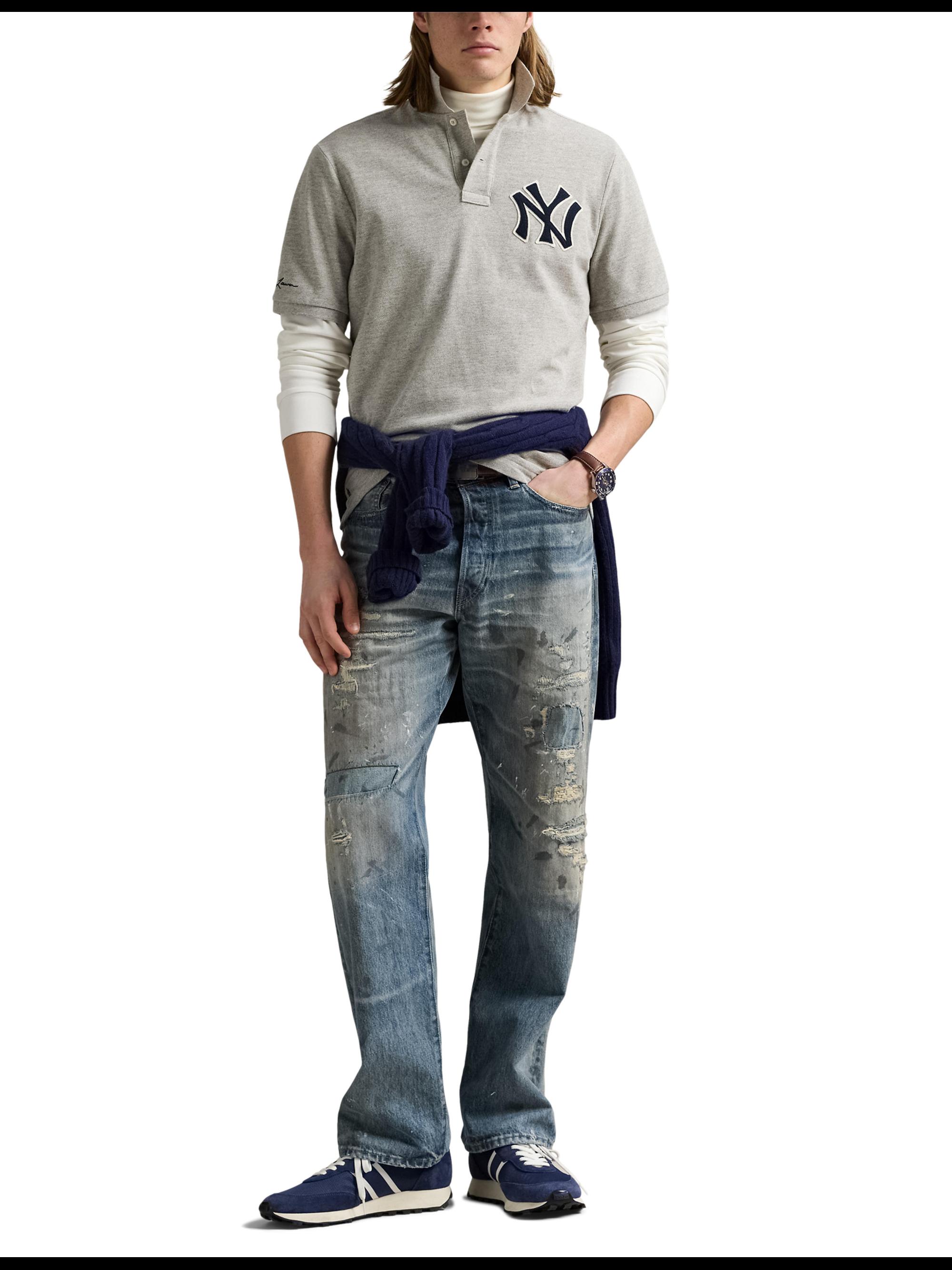 Polo Ralph Lauren Men's Yankees Cotton Polo Shirt - Loft Heather Grey