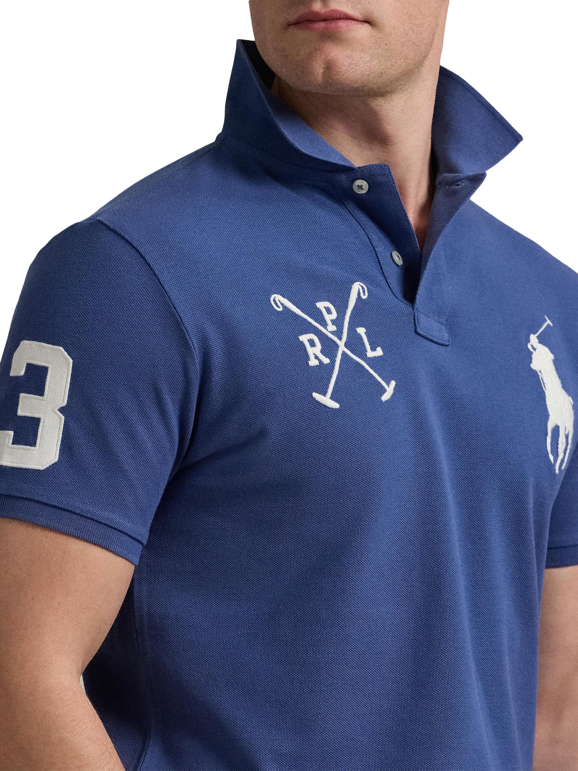 トップス POLO RALPH LAUREN BIG FIT POLO SHIRTS Polo Ralph Lauren Navy 20/1 Big Fit Logo Mesh Polo Shirt