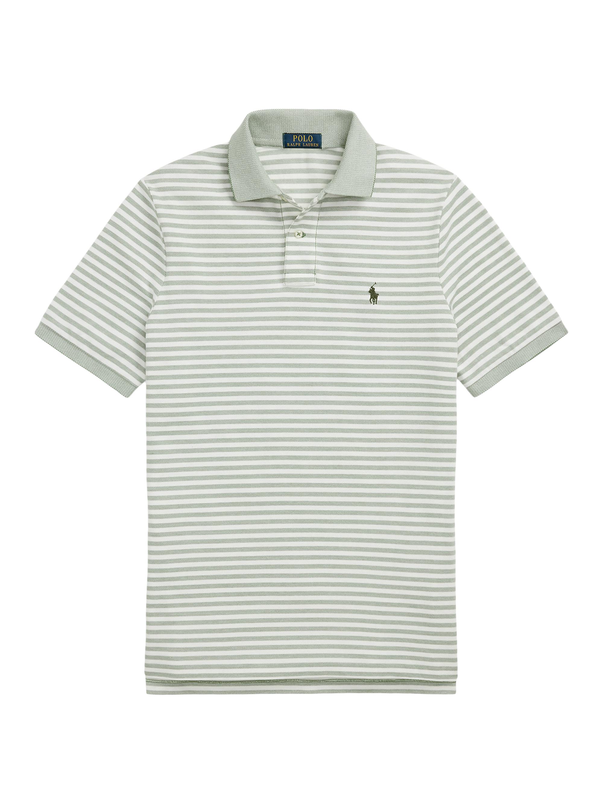 Polo Ralph Lauren Men's Classic-Fit Striped Mesh Polo Shirt - Fatigue White