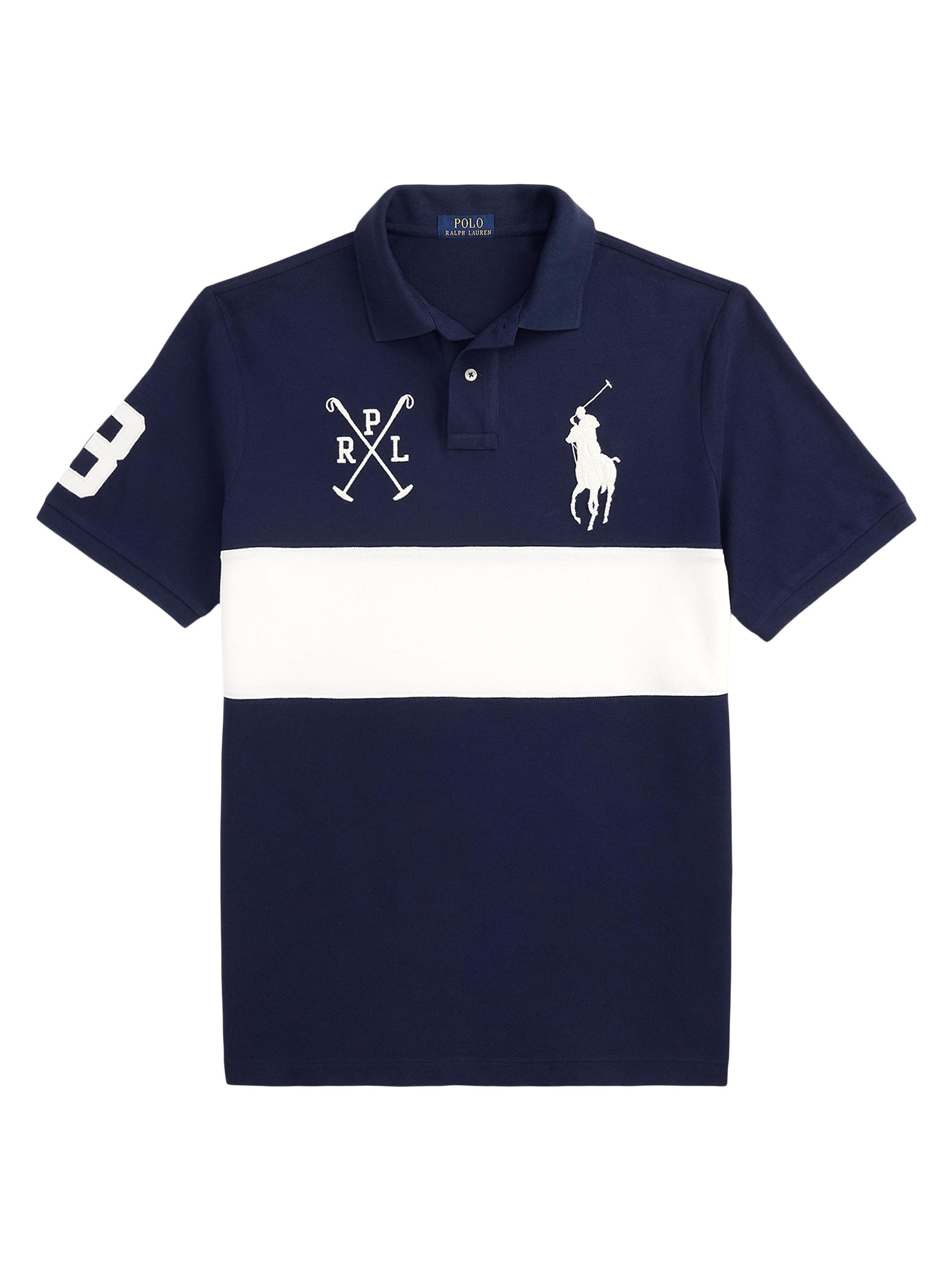 Polo Ralph Lauren Men's Custom-Slim-Fit Big Pony Mesh Polo Shirt - Newport Navy Nevis