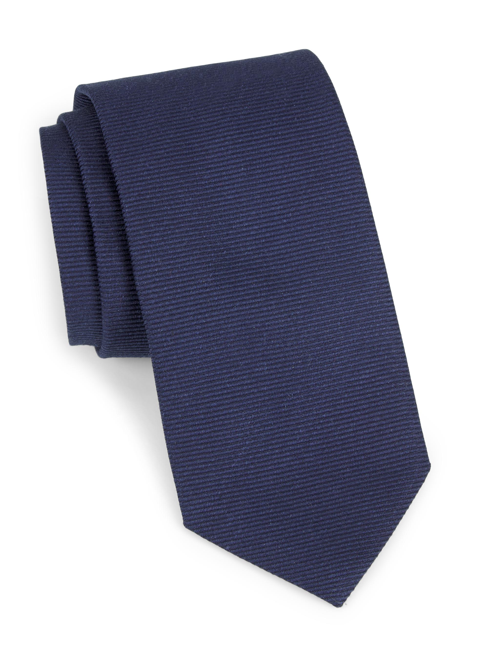 Canali Men's Silk Woven Tie - Blue