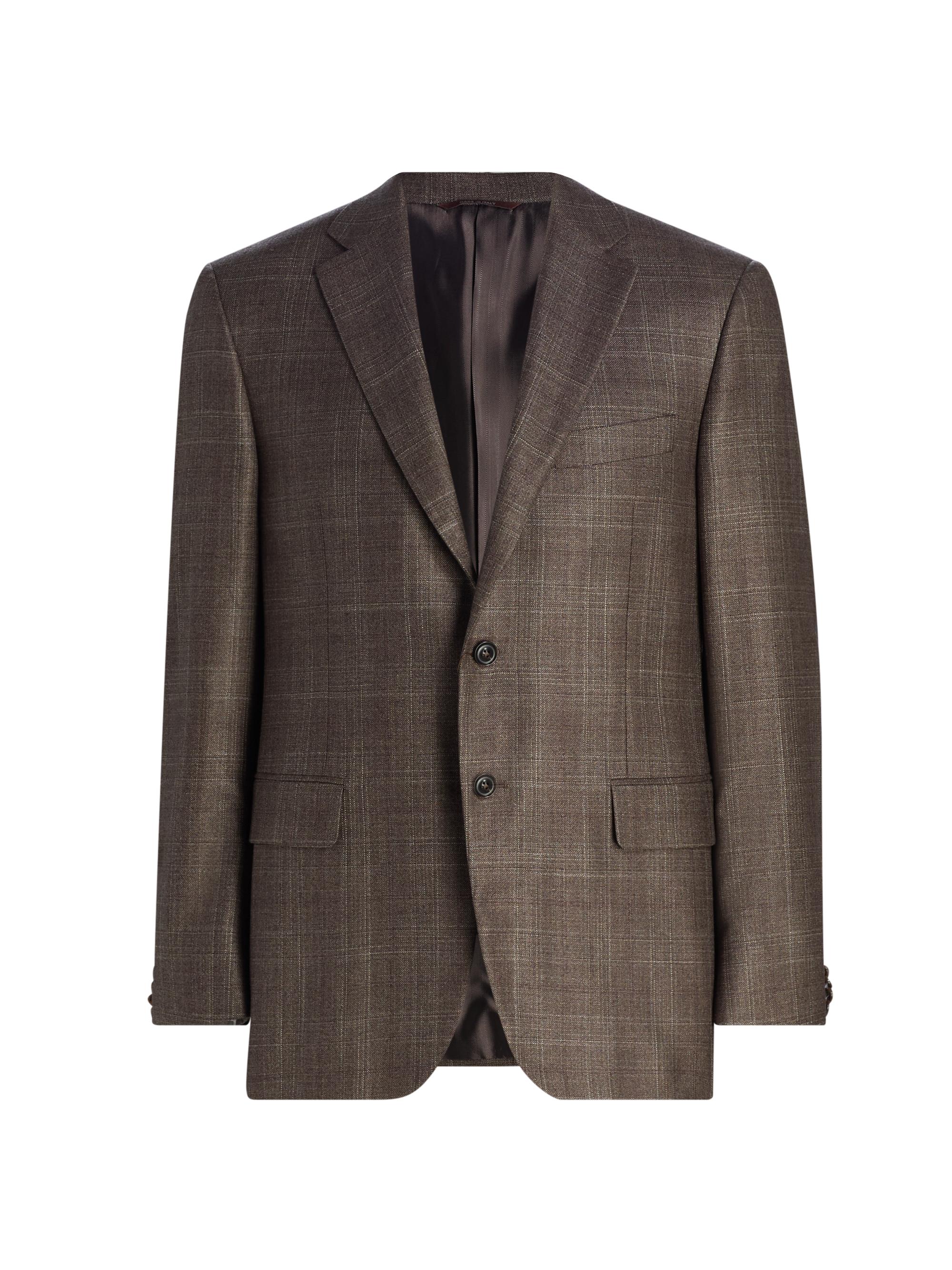 Canali Men's Siena Tonal Plaid Silk-Cashmere Sport Coat - Light Brown