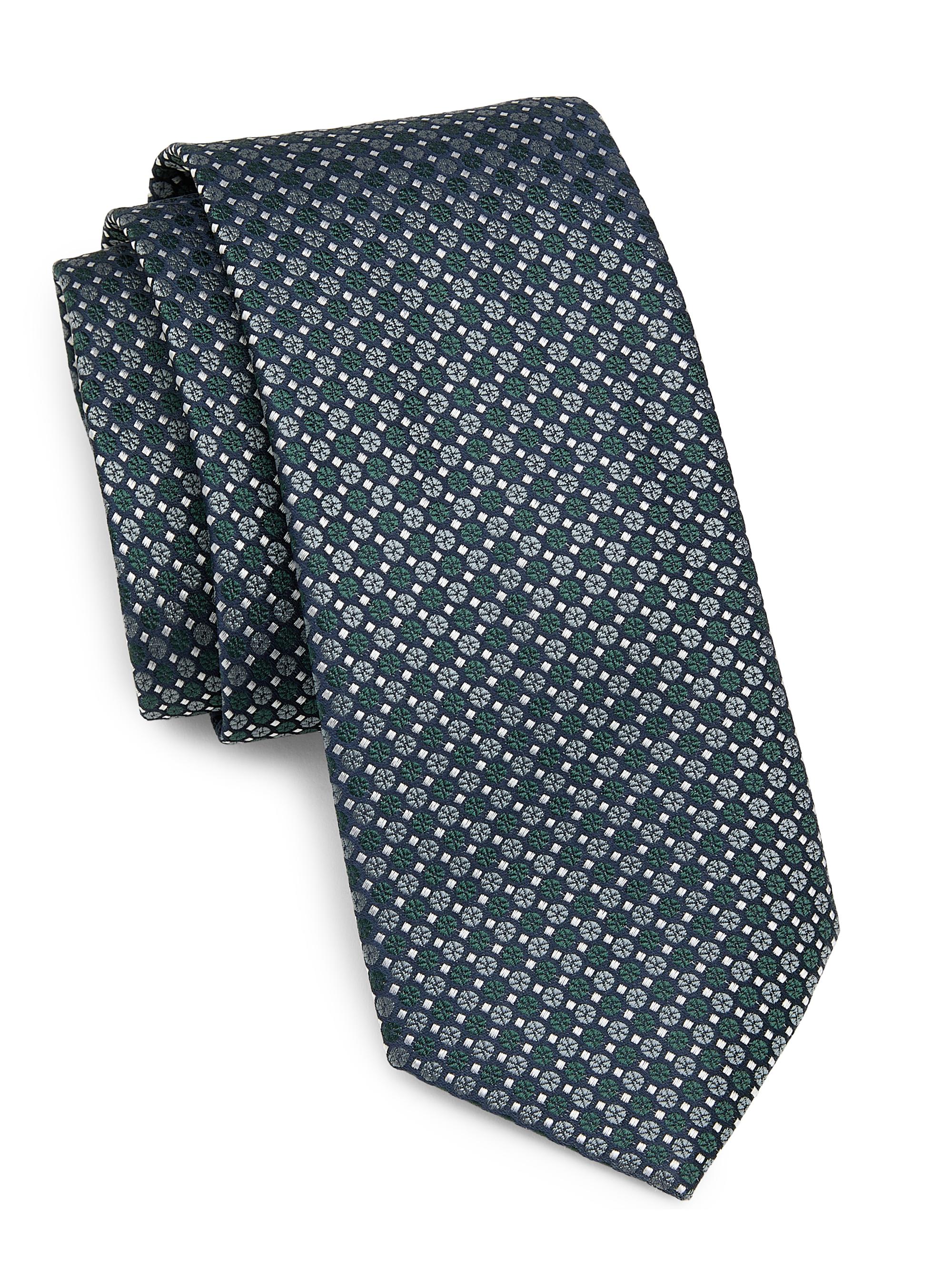 Canali Men's Silk Medallion Tie - Green