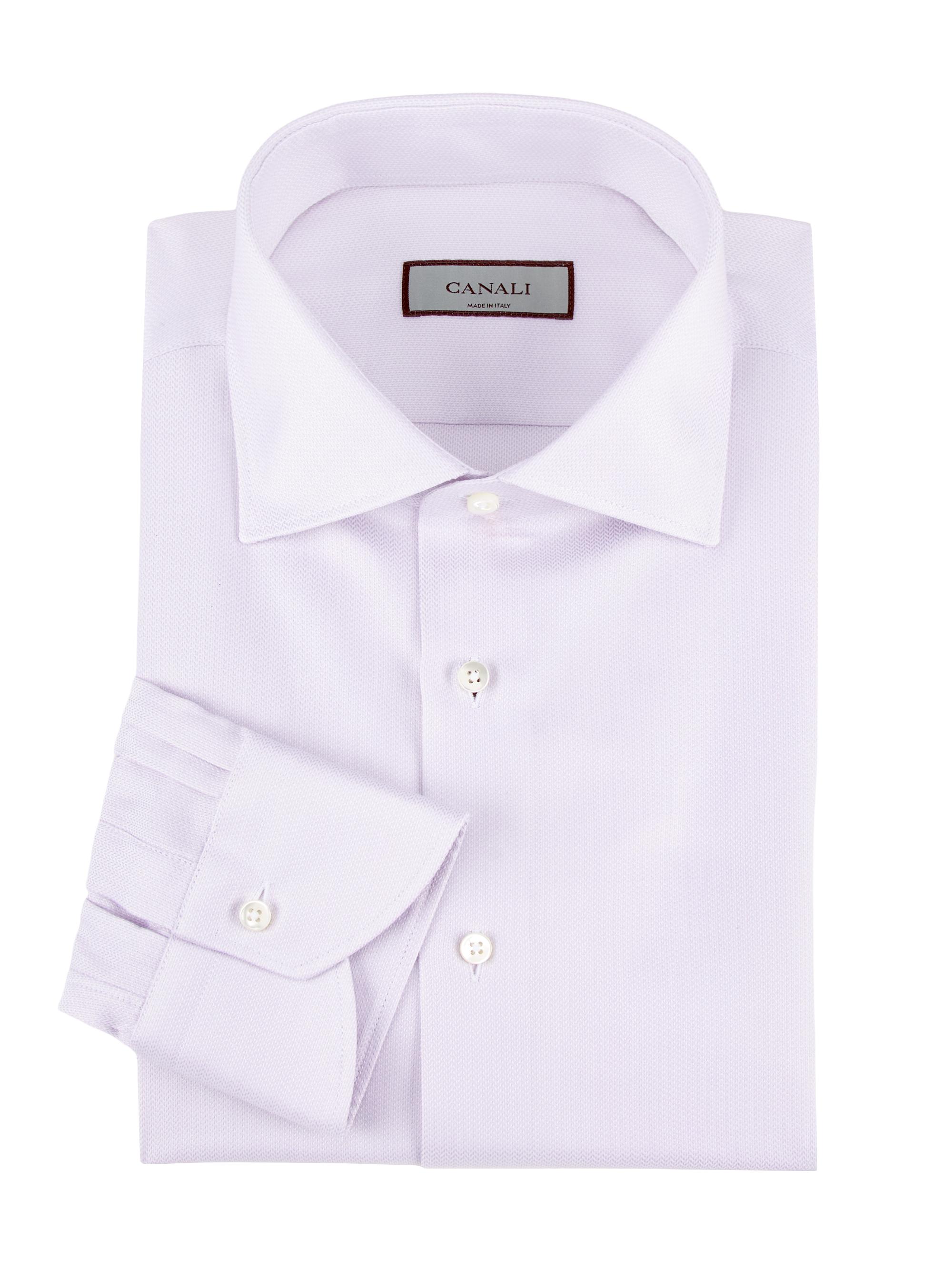 Canali Men's Textured Dress Shirt - Light Pink