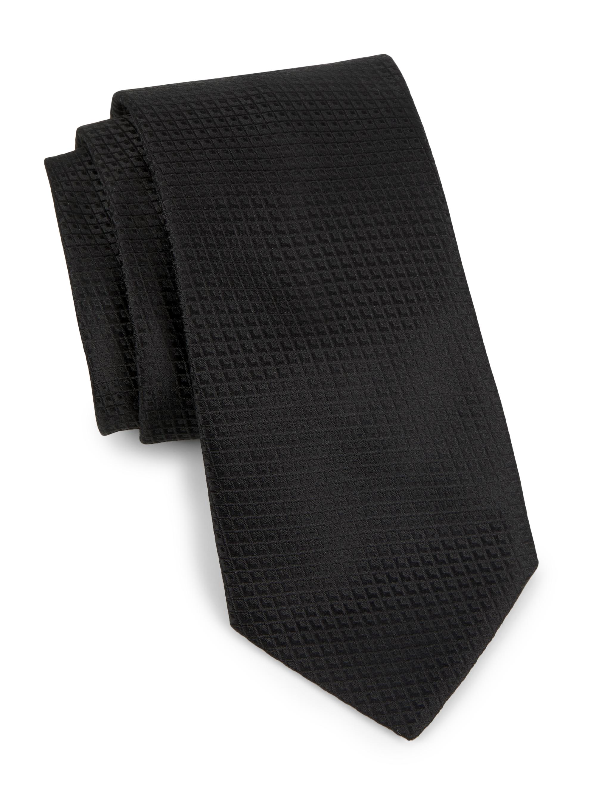 Canali Men's Neat Silk Tie - Black