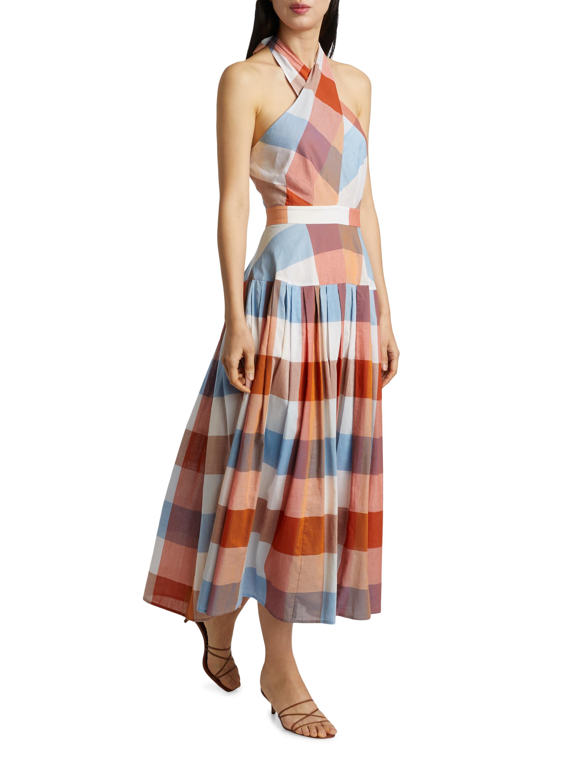 Hunter Bell Lennon Plaid Cotton Midi-Dress