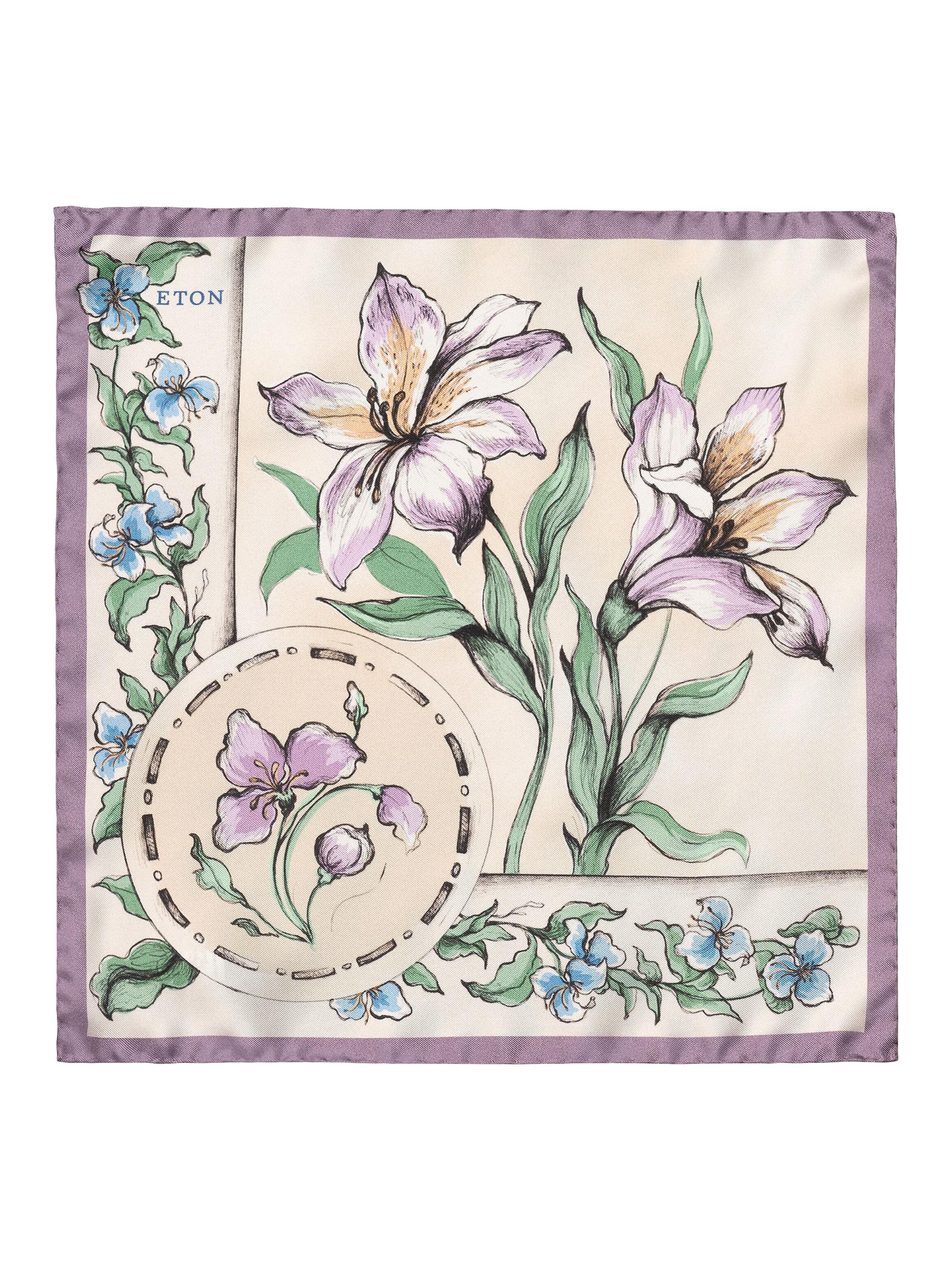 Eton Men's Floral Silk Pocket Square