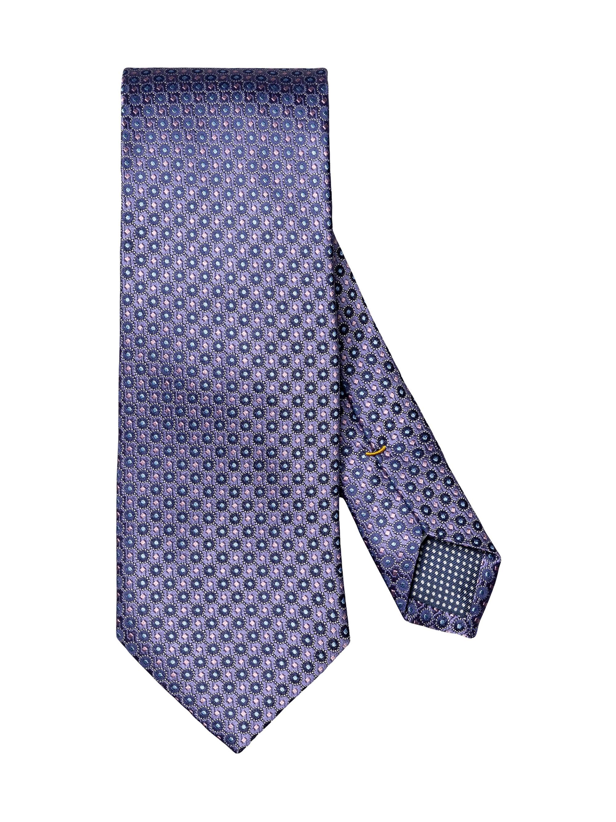 Eton Men's Circle Pattern Silk Tie - Purple