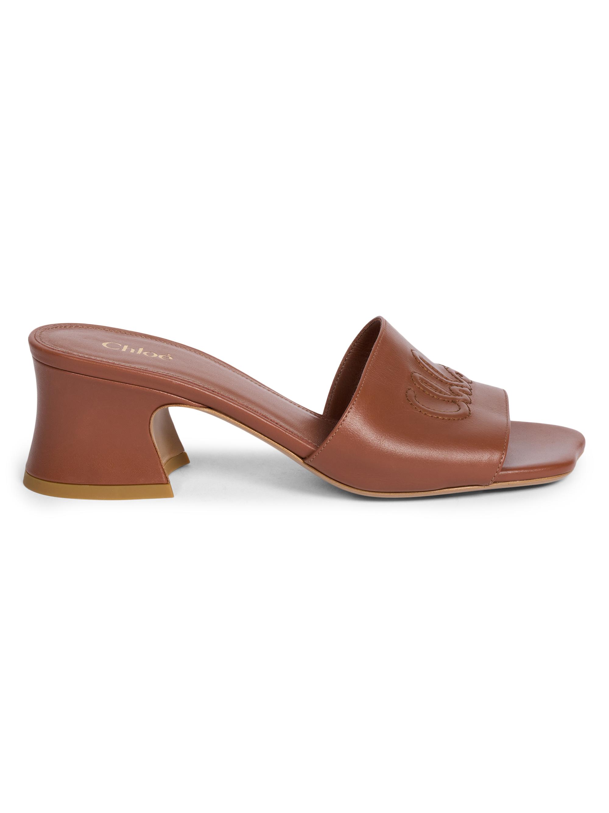 Chloé Soleil Leather 55MM Heeled Mules | Saks Fifth Avenue