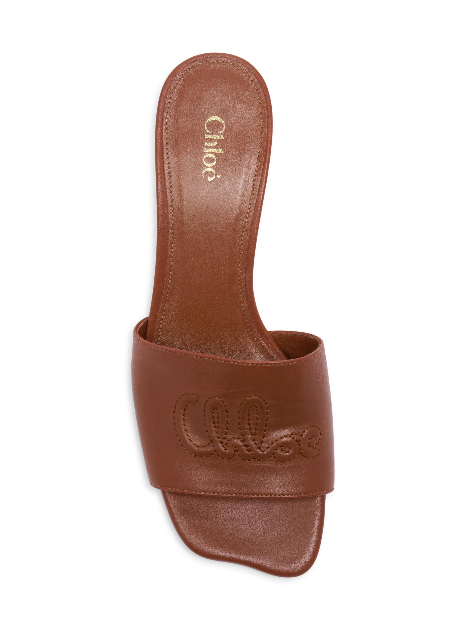 Chloé Soleil Leather 55MM Heeled Mules | Saks Fifth Avenue