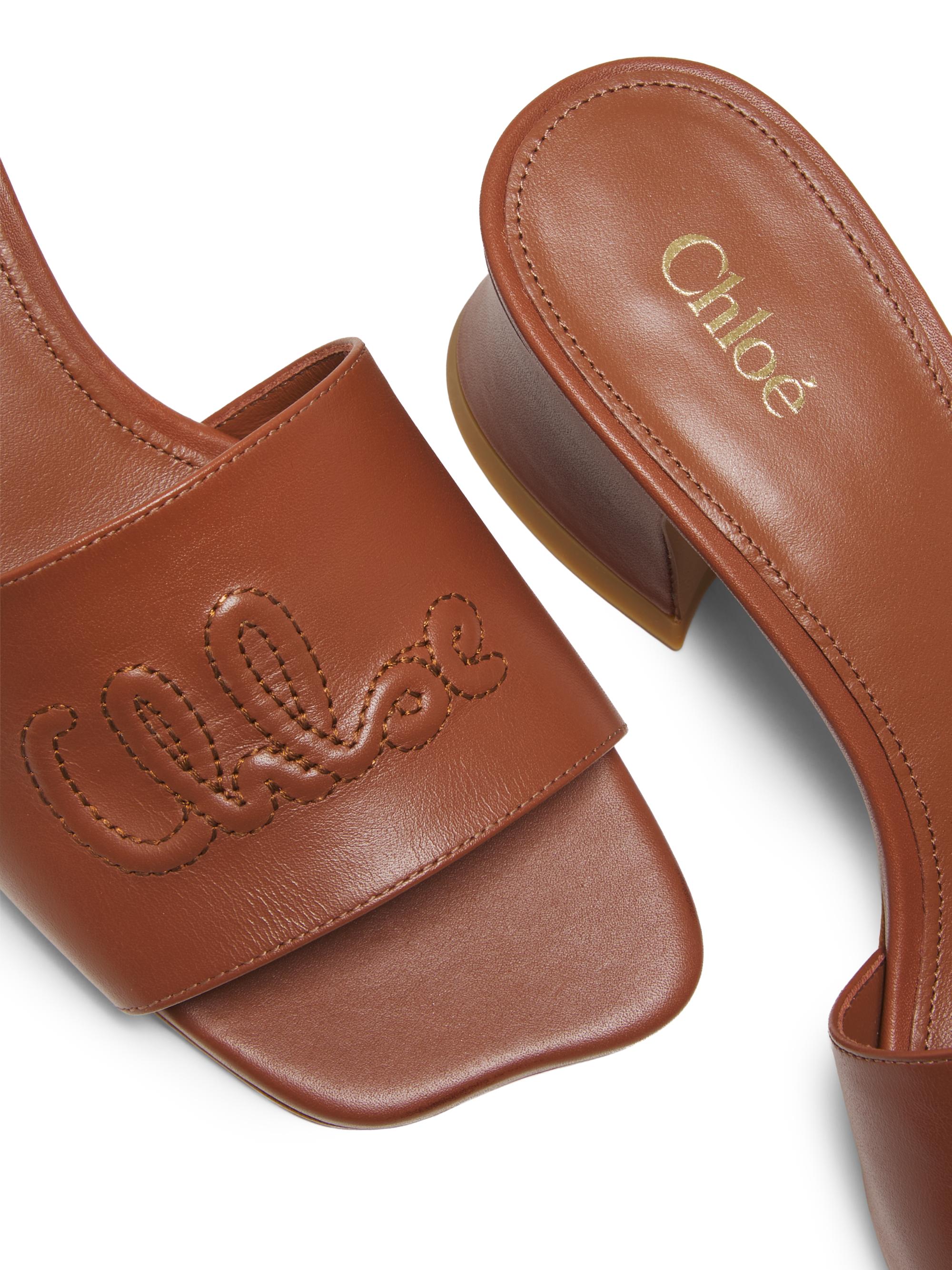 Chloé Soleil Leather 55MM Heeled Mules | Saks Fifth Avenue