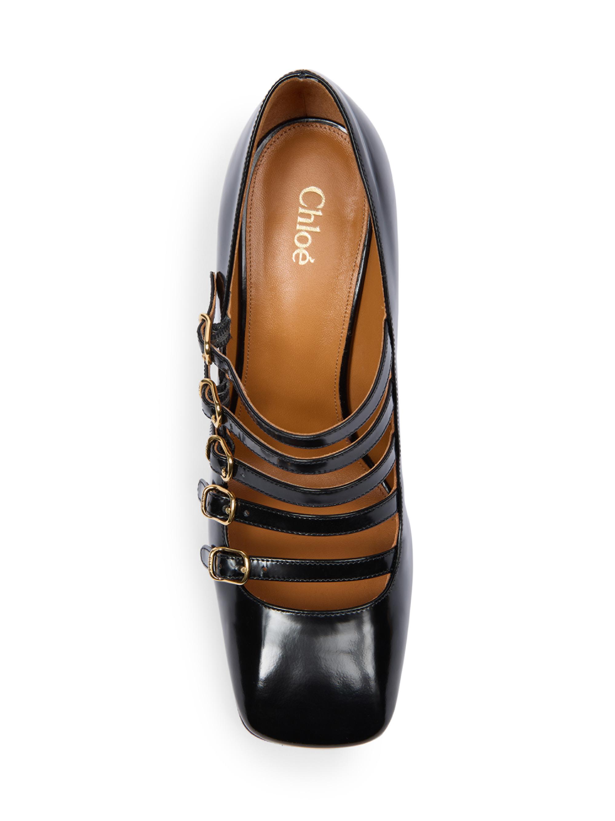 Chloé Janis Buckled Leather Pumps | Saks Fifth Avenue
