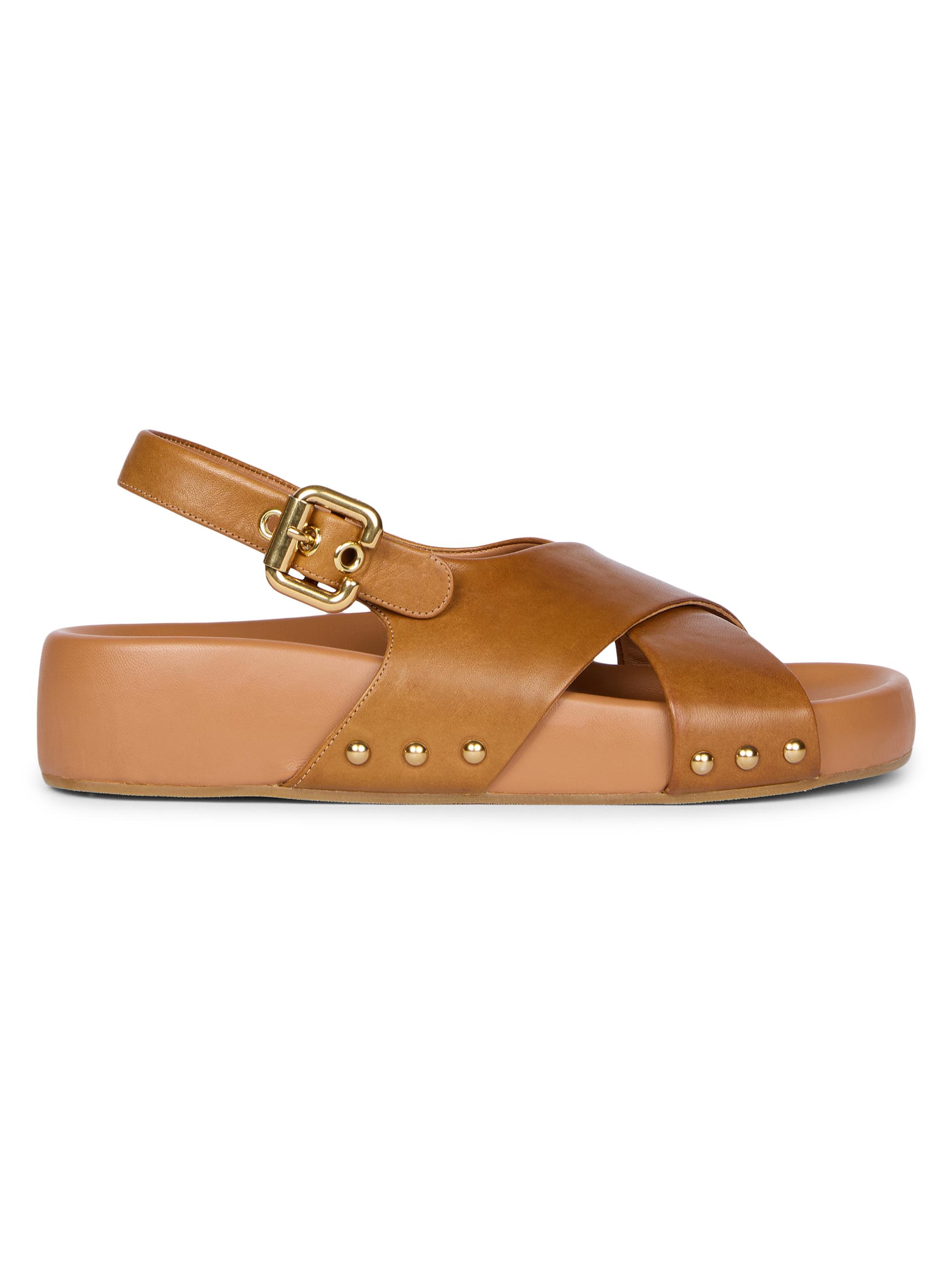 Chloé Women's Mae Leather Sandals - Ginger Brown
