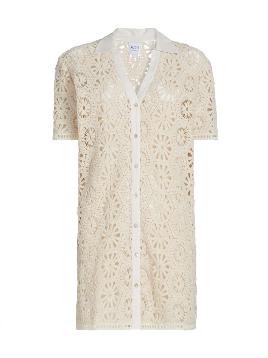Misa Los Angeles Carmel Crochet Cotton Shirtdress | Saks Fifth Avenue