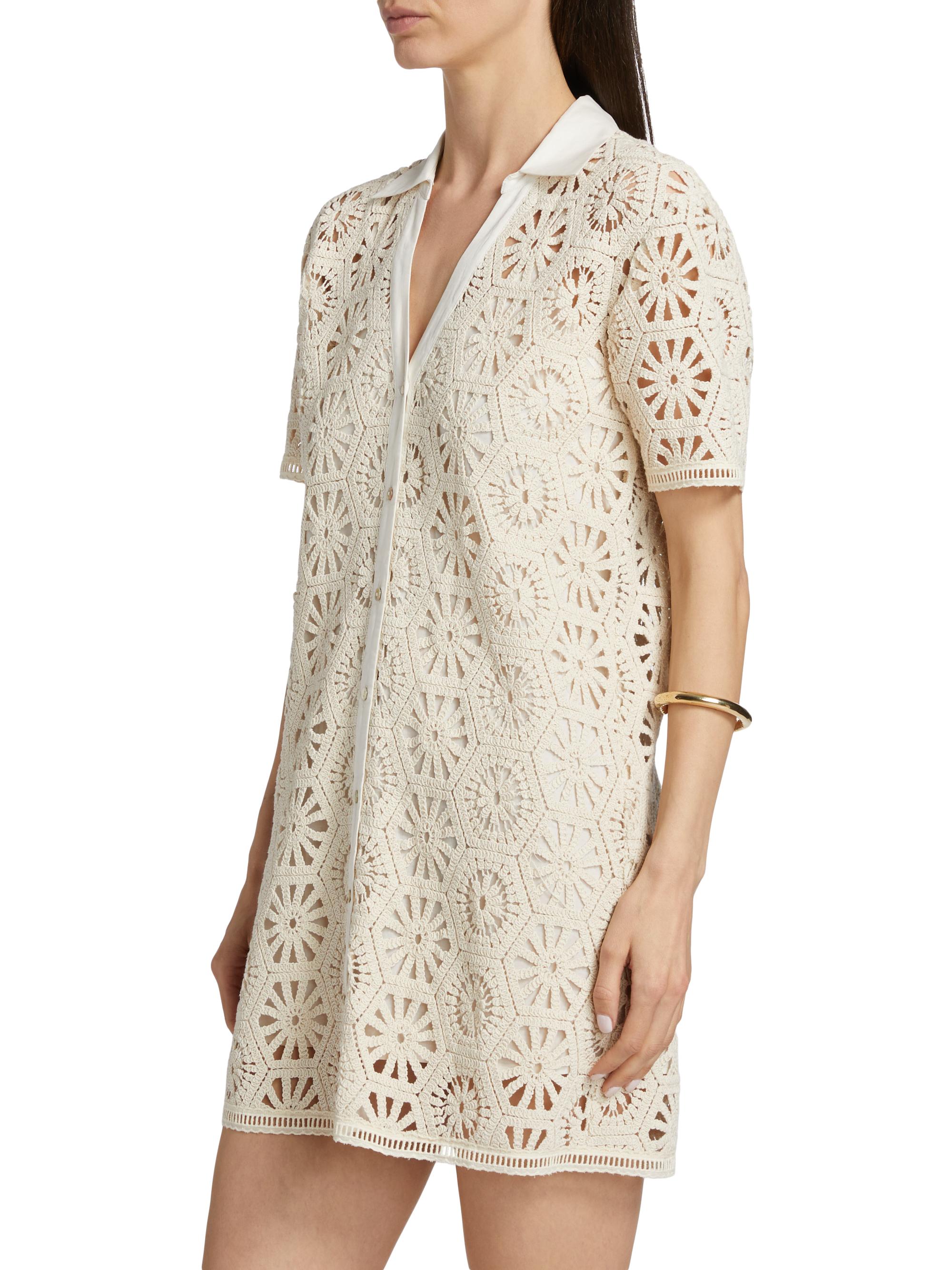 Misa Los Angeles Carmel Crochet Cotton Shirtdress | Saks Fifth Avenue