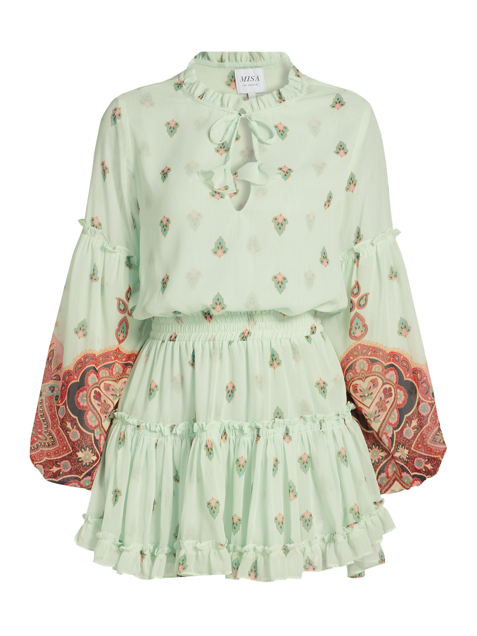 Misa Los Angeles Women's Elisabetta Printed Chiffon Minidress - Bohemian Border