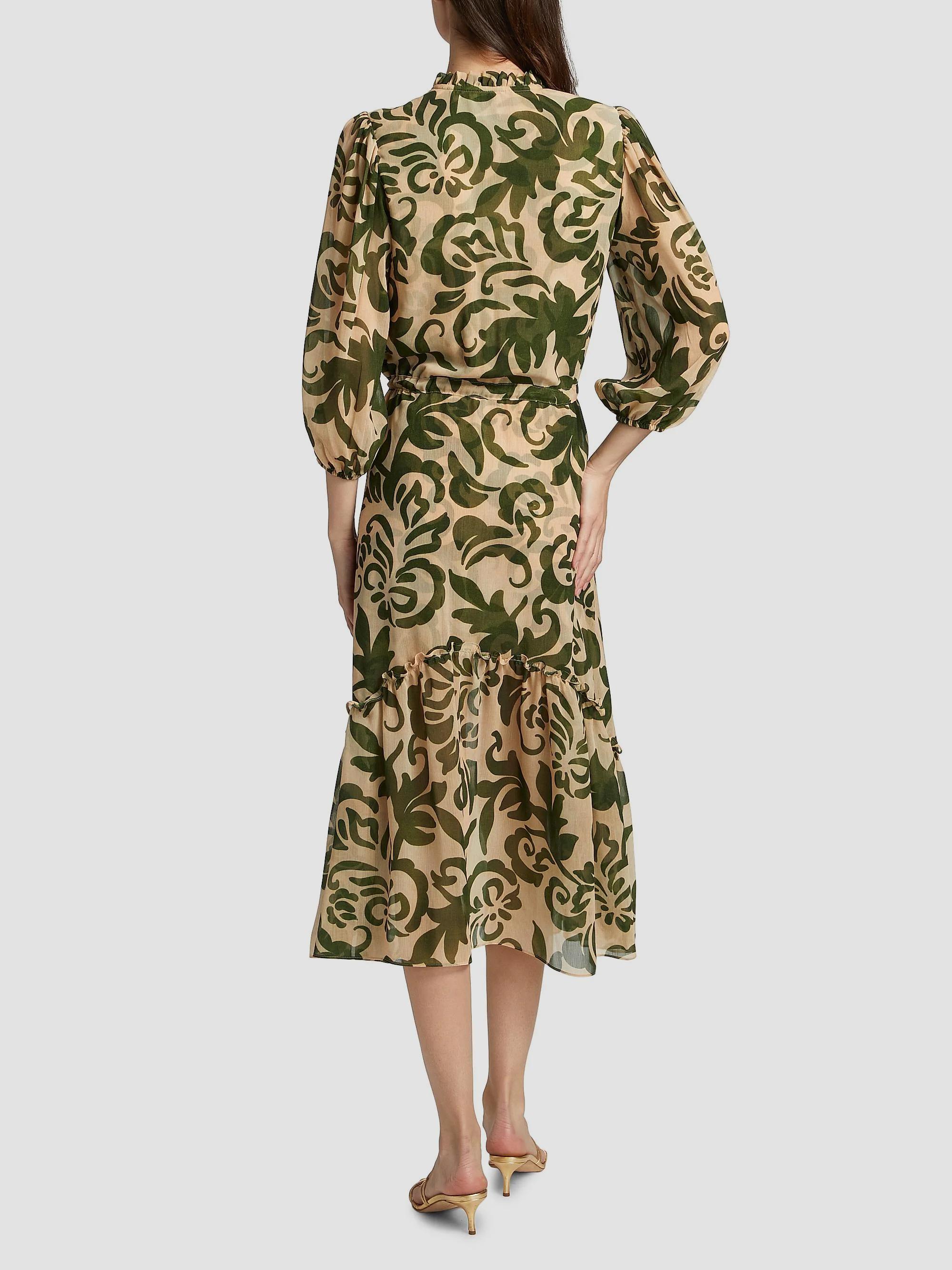 MISA Los Angeles Olivia Printed Chiffon Midi-Dress | Saks Fifth Avenue