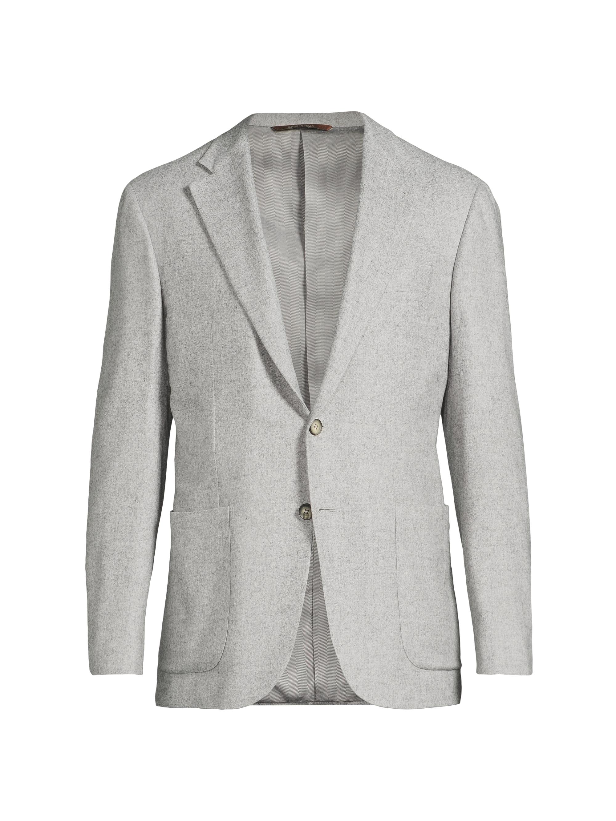 Canali Men's Kei Trim-Fit Silk-Cashmere Sport Coat - Light Grey