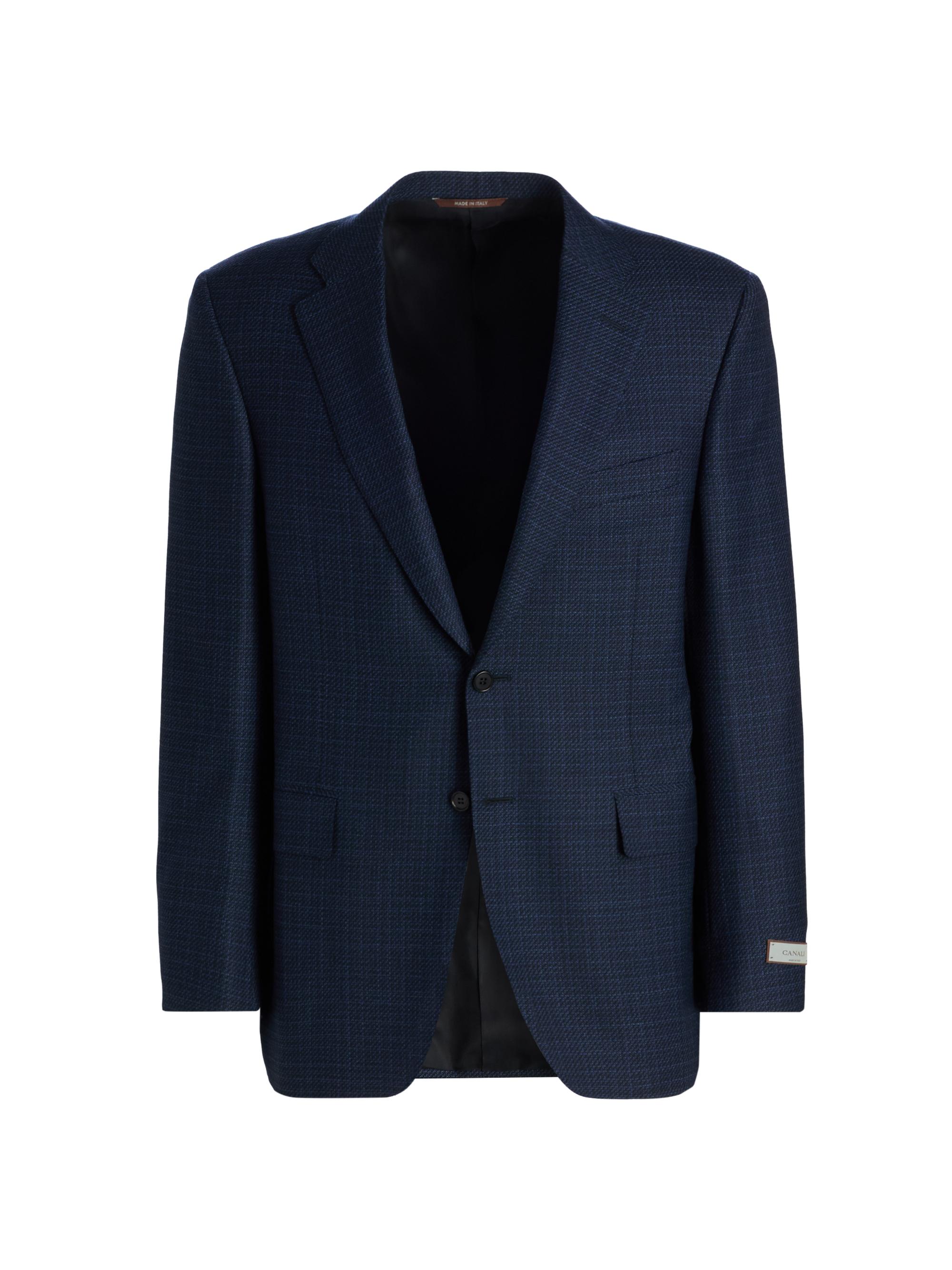 Canali Men's Siena Stepweave Wool Sport Coat - Dark Blue