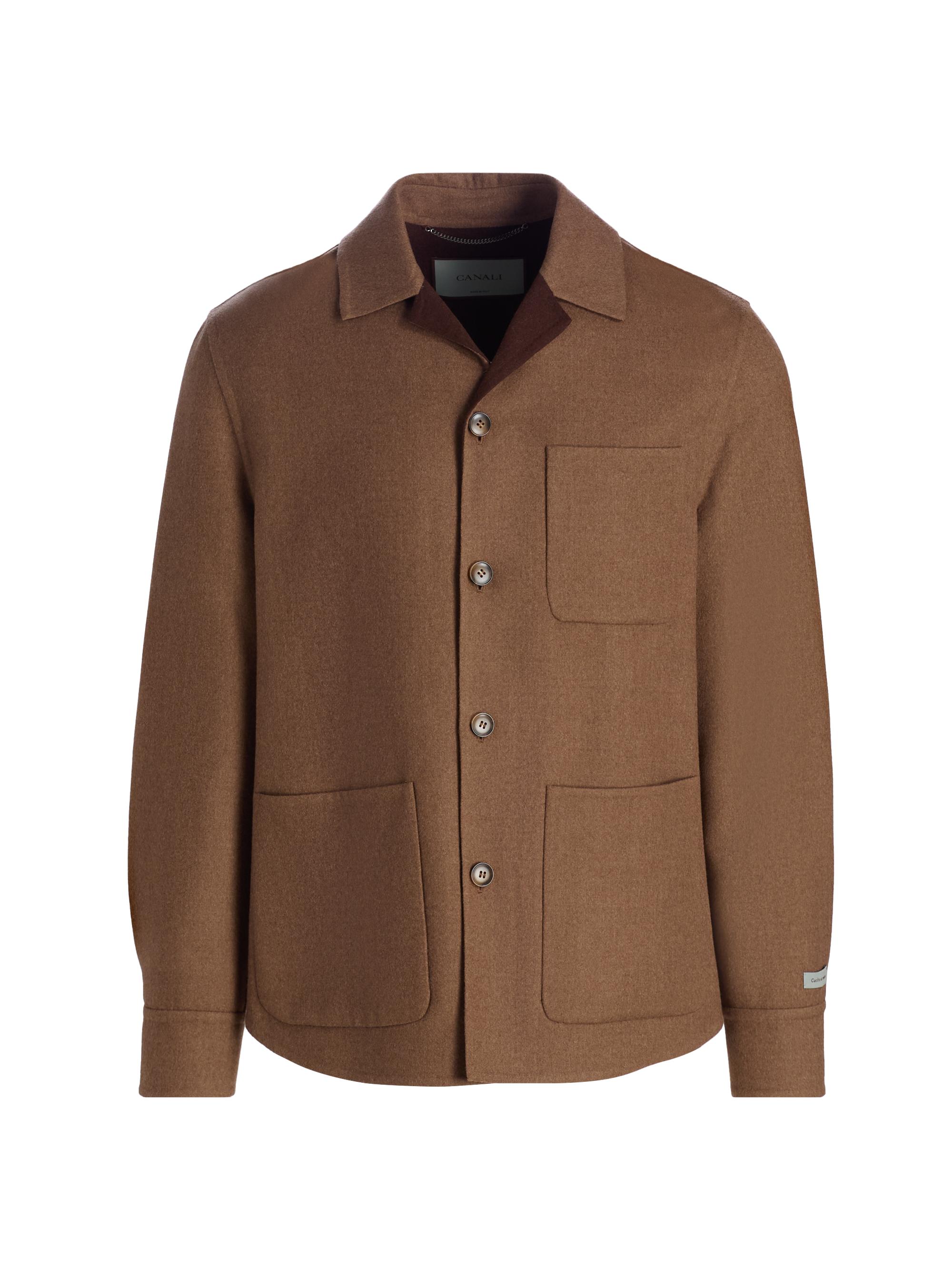 Canali Men's Double-Face Wool Overshirt - Brown